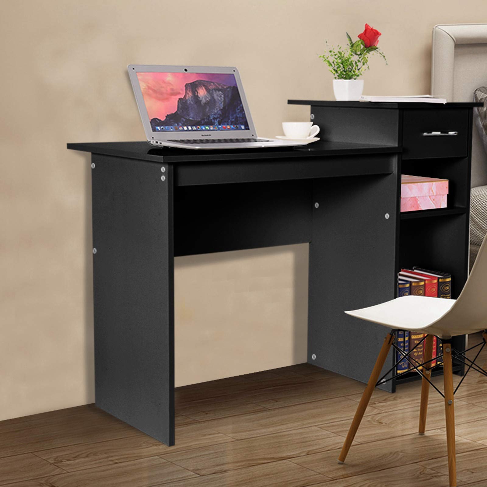 Shiguyi Compact Computer Desk with Drawers - Home Office Desk for Study, Gaming & Work - Space-Saving Design for Small Rooms, Dormitories & Bedrooms - Ideal for Adults, Teens & Students - Fast U.S. Shipping (Perfect for Remote Work, Online Classes & Gaming Setups)
