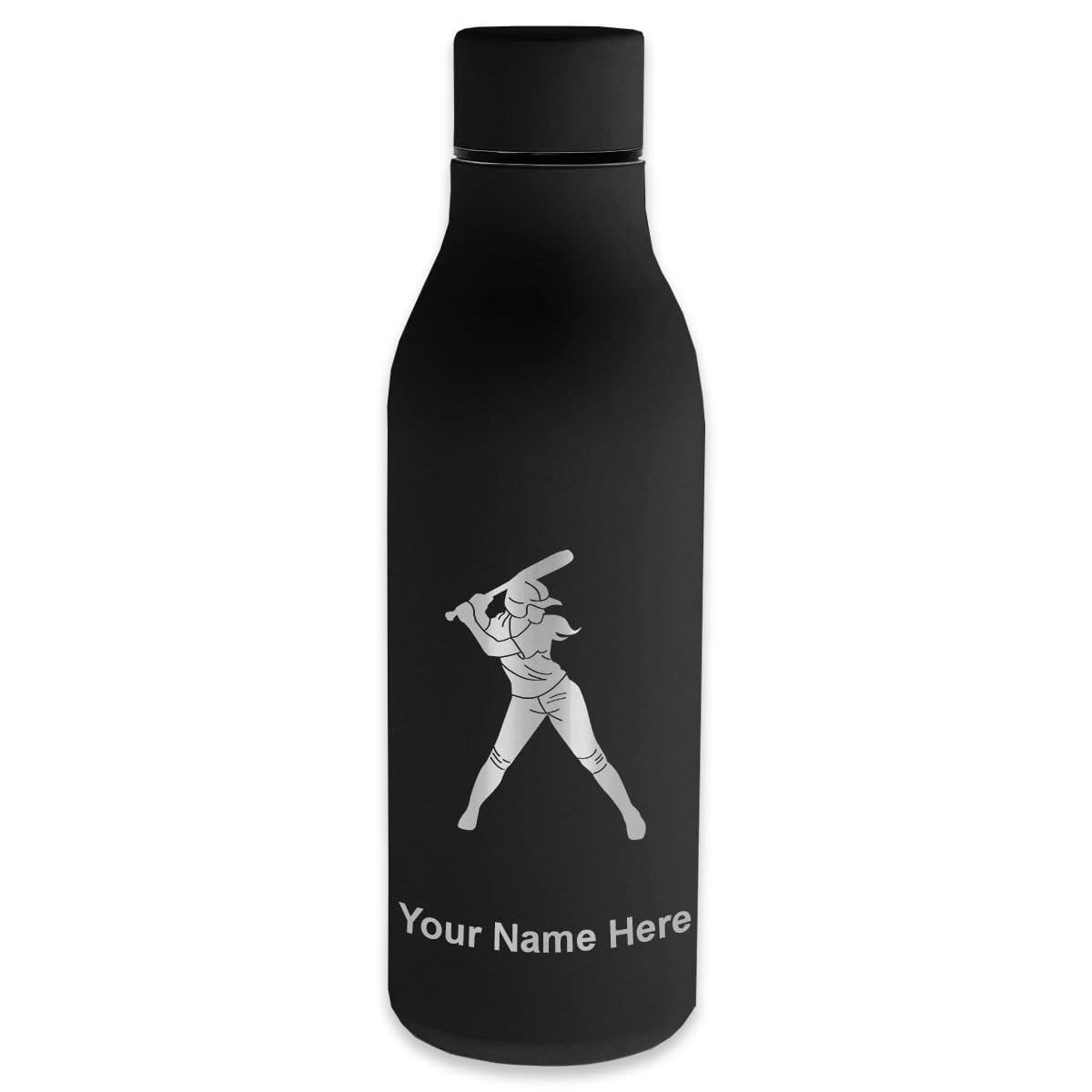 Personalized Double Wall Stainless Steel Water Bottle for Softball Players - Insulated, Leak-Proof, Engraved Gift for Women Athletes - Perfect for Games, Practice & Outdoor Activities