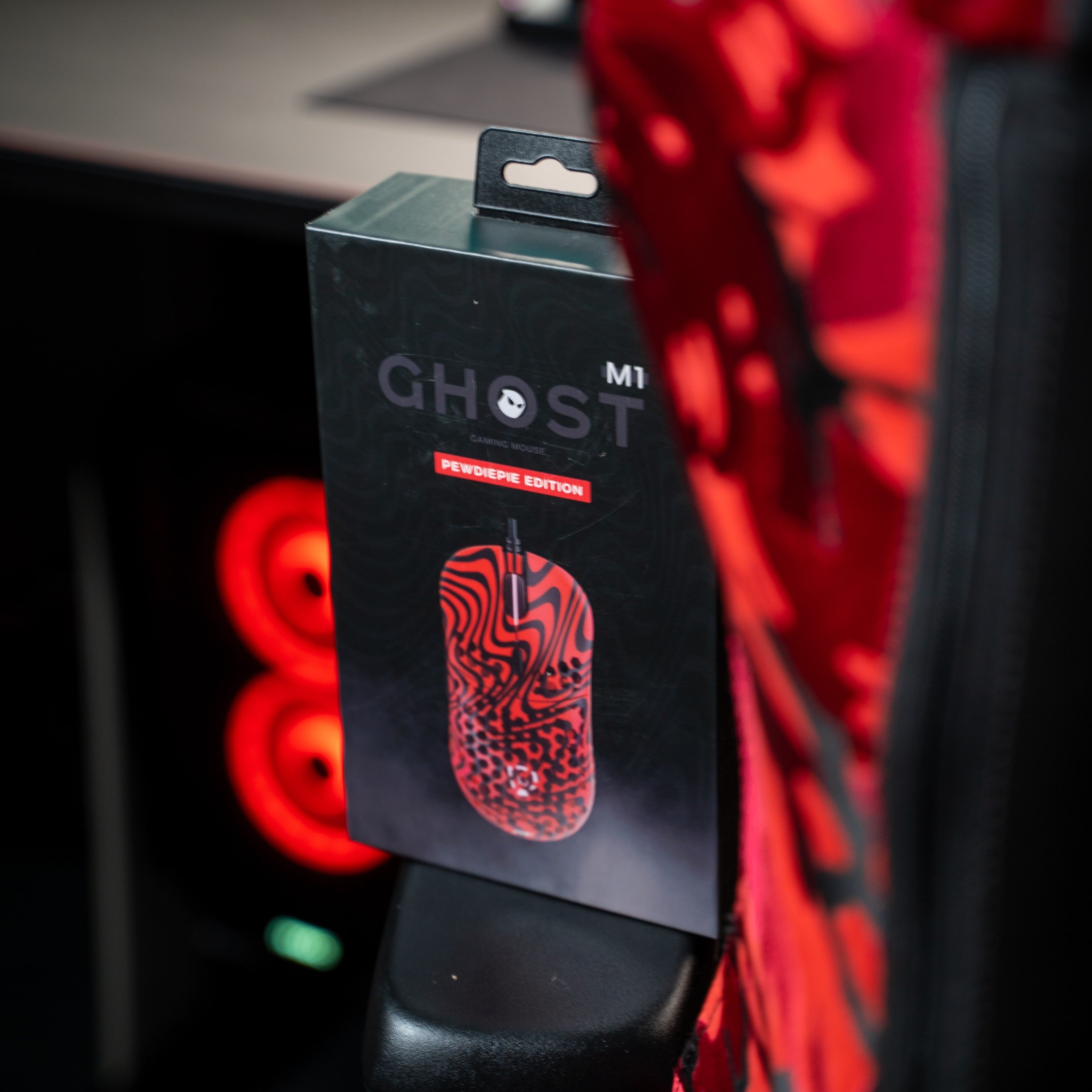 Pewdiepie X Ghost M1 UltraLight Wireless Gaming Mouse - Ergonomic RGB Wired/Wireless Computer Mouse for PC, Mac, Laptop - Perfect for FPS, MOBA, Esports & Streaming Gaming Sessions