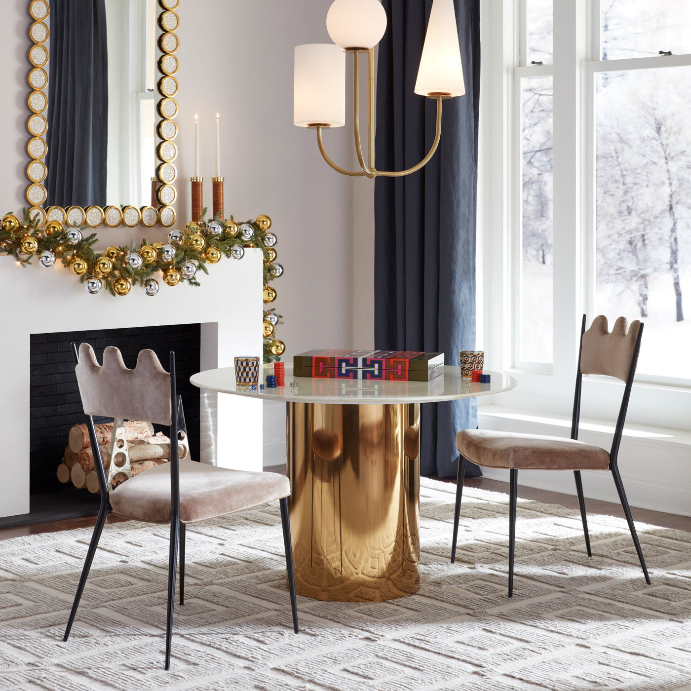Stylish Modern Alphaville Dining Table for Kitchen & Dining Room - Solid Wood Farmhouse Table for Family Gatherings & Dinner Parties