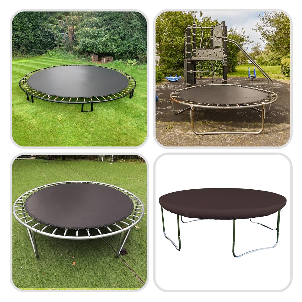 **18 Oz Waterproof Trampoline Cover - 100% Weather Resistant Round Trampoline Cover for Rain, Snow & Sun Protection (96