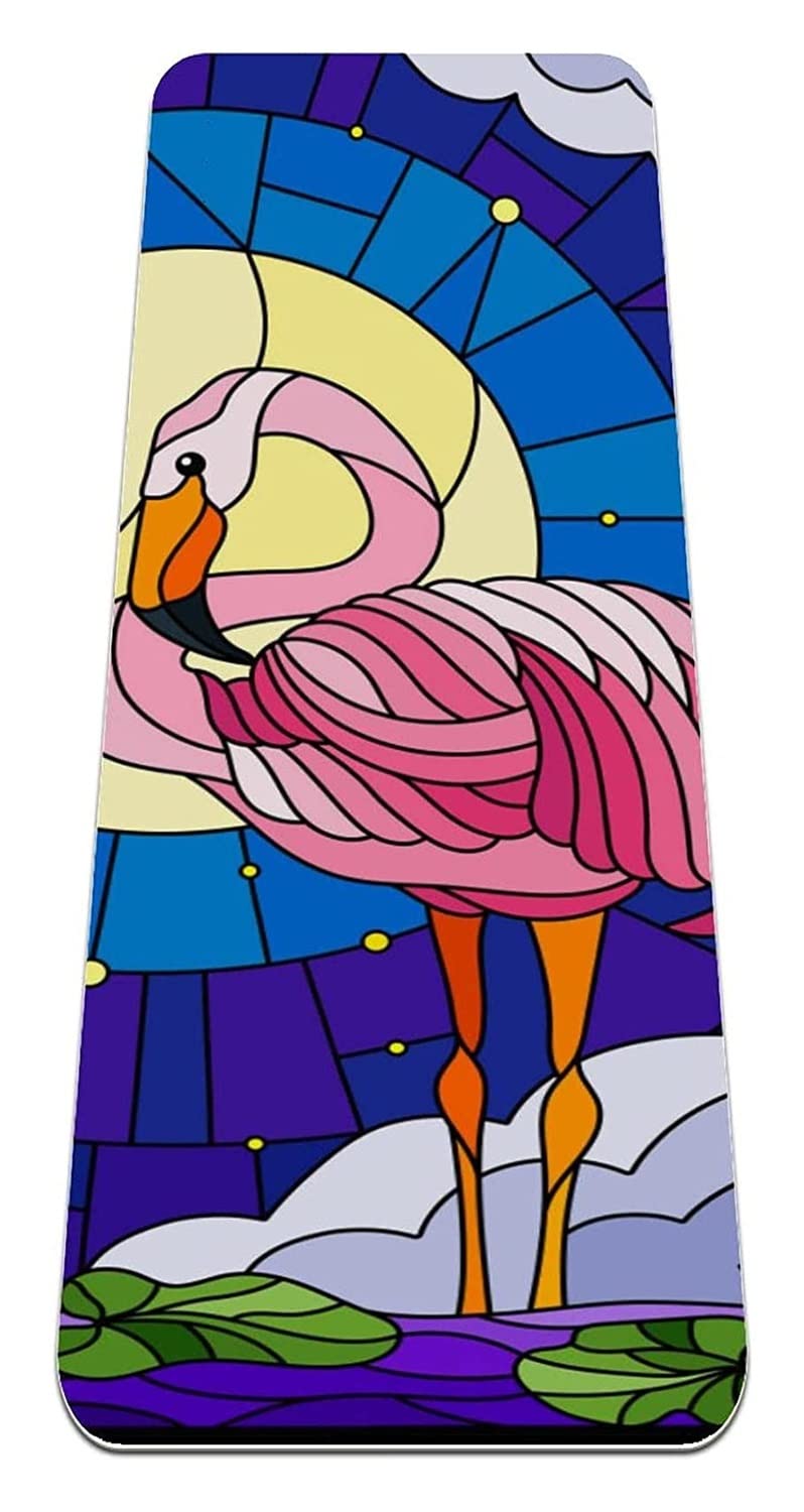 Premium Non-Slip Flamingo Yoga Mat - 6mm Thick Eco-Friendly Pilates & Fitness Mat with Carrying Bag | Ideal for Home Workouts, Gym Sessions, Yoga & Pilates Practice