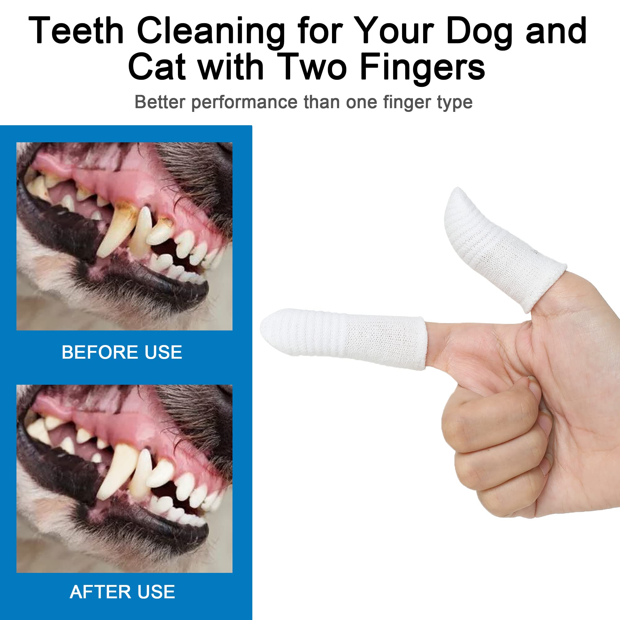 Pet Finger Toothbrush for Dogs and Cats - Soft Washable & Durable Dental Care Set (2 Pack) - Perfect for Daily Teeth Cleaning at Home or Travel Use