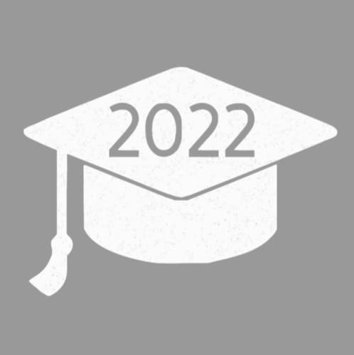 2022 Graduation Iron On Transfer - Class of 2022 DIY T-Shirt Design & Face Mask Decal - White Heat Transfer Vinyl for Graduation Parties & School Events