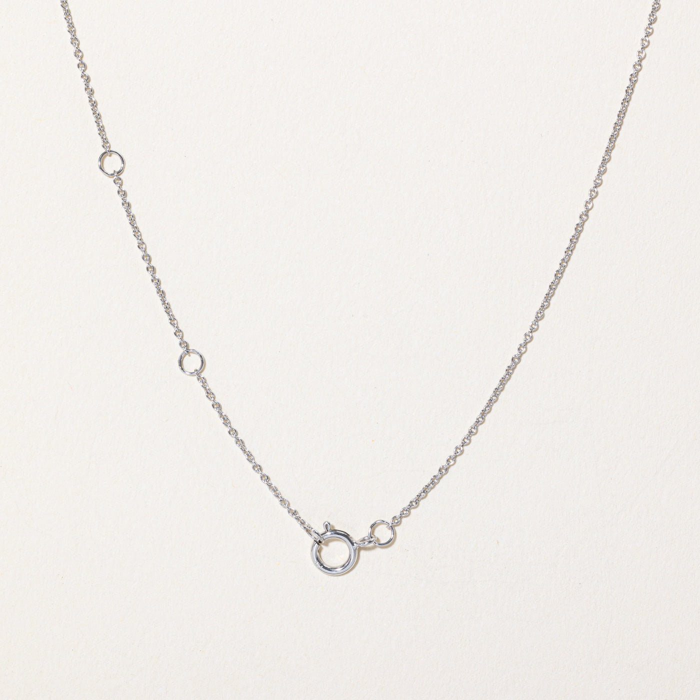 10k White Gold Rolo Link Chain Necklace - 17