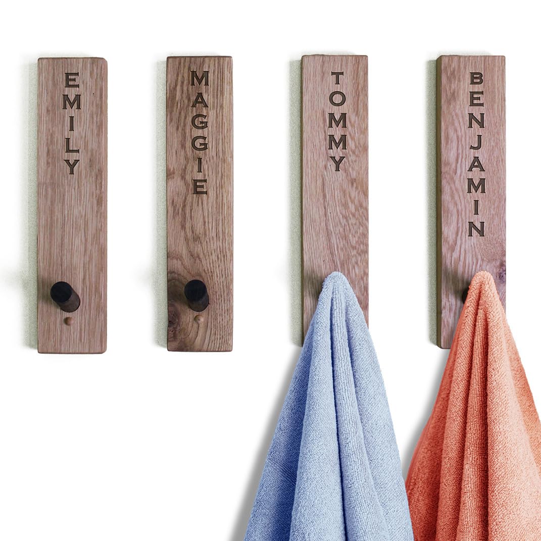 Personalized Wall Hooks for Bathroom & Entryway - Decorative Coat Hooks, Towel Hooks for Home Organization - Perfect for Hanging Coats, Hats, Bags & Towels