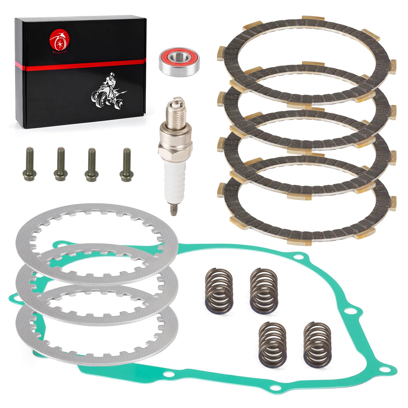 Heavy Duty Clutch Friction Plates & Gasket Kit for Honda CRF80F CRF100F 2004-2013 XR80R XR100R 1987-2004 - Replacement Parts for Off-Road Motorcycle Maintenance & Repair