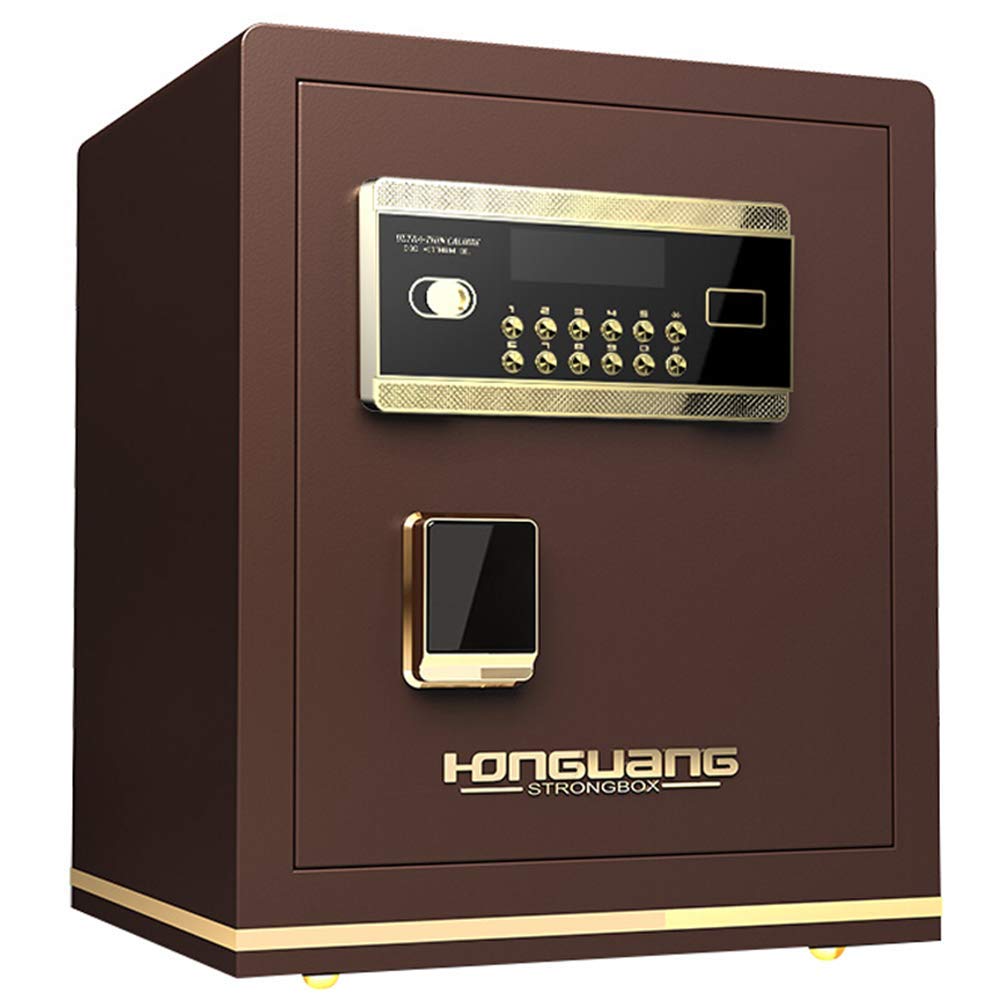 Wheel-hy Electronic Safe Deposit Box with Digital Keypad - 38x33x45cm Drop Slot Security Cabinet for Home, Office & Hotel | Money, Gun & Cash Storage | Black/Brown | Ideal for Retail Stores, Banks & Personal Valuables Protection
