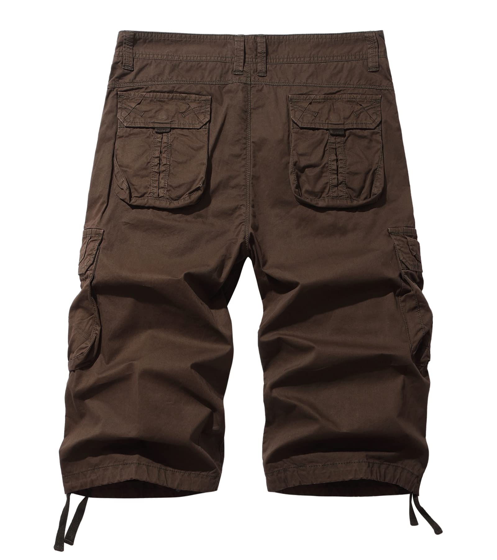 Men's 3/4 Length Cargo Shorts - Below The Knee Stretch Comfort Outdoor Hiking & Summer Casual Wear