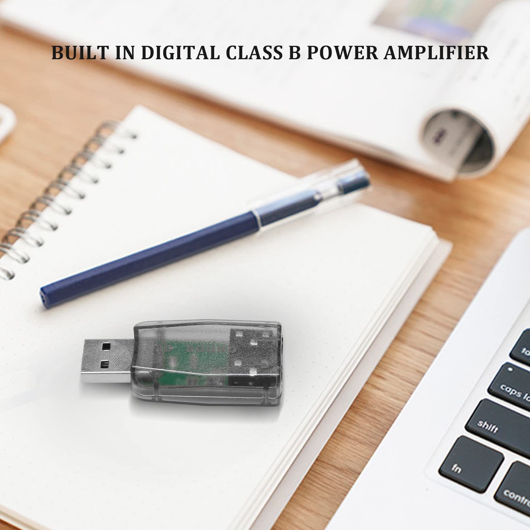Pimahnry USB to 3.5mm Audio Adapter with Microphone Support - 3D Stereo Sound Card for PC, Laptop, Gaming Headset - Perfect for Online Meetings, Gaming & Music Streaming