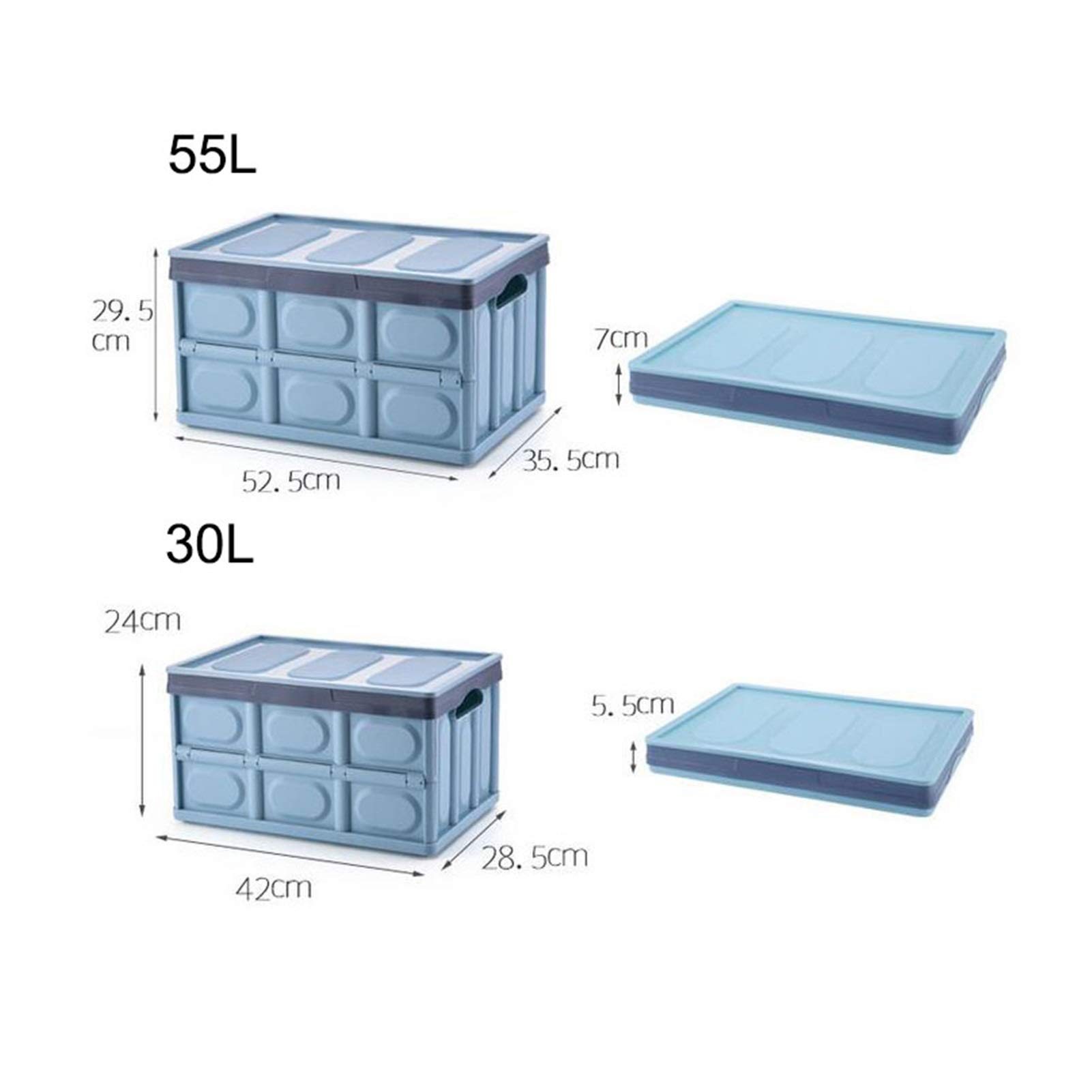 Collapsible Plastic Storage Bins with Lids - Stackable Foldable Storage Boxes for Clothes, Toys, Books & Groceries (55L, Coffee Brown) - Perfect for Home Organization, Closet Storage & Garage Shelving