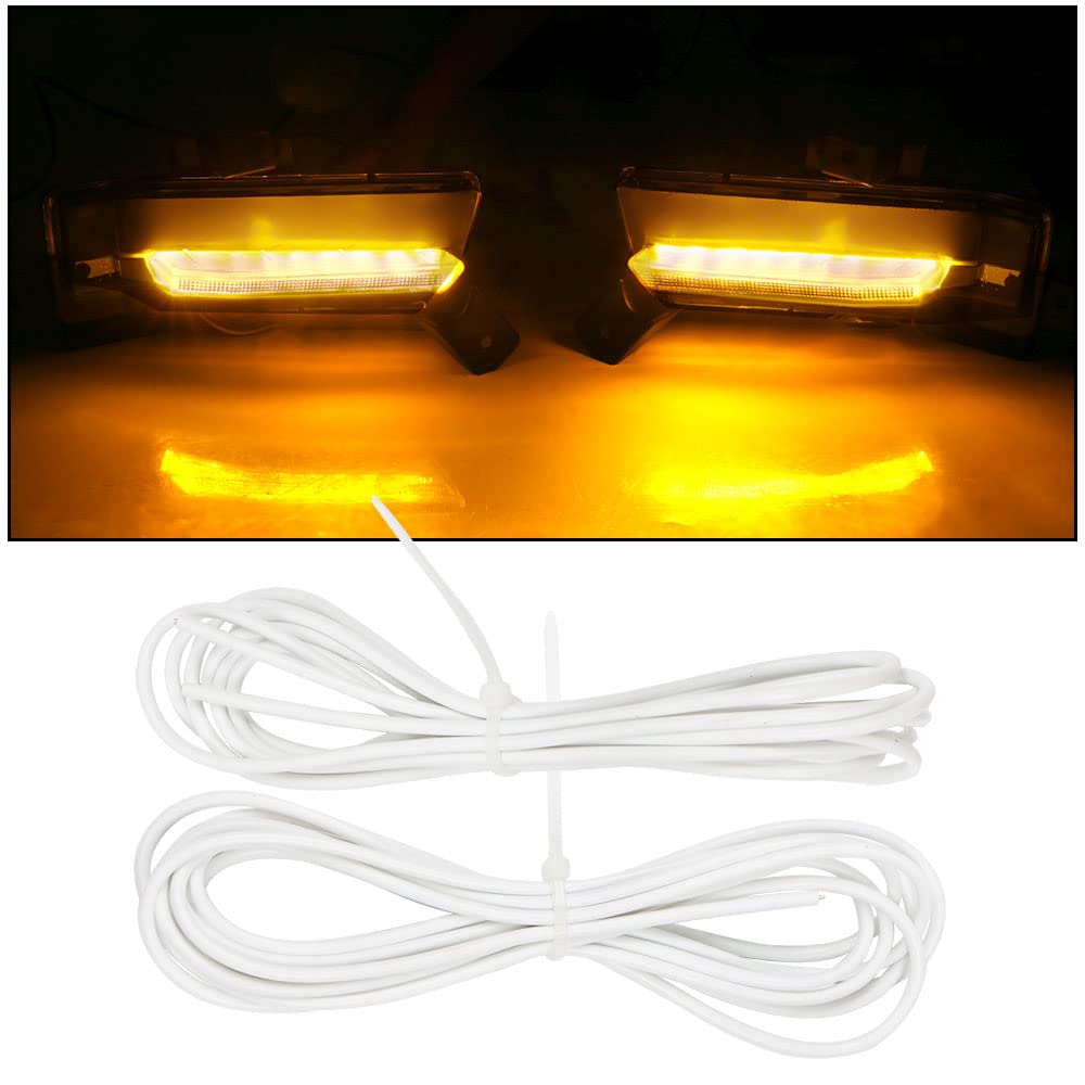 IKON MOTORSPORTS Fog Lights for 2016-2018 Chevy Camaro SS - DRL Daytime Running Lights with Clear Lens & Yellow Turn Signal - 2PC ABS PC - Perfect for Night Driving & Enhanced Visibility