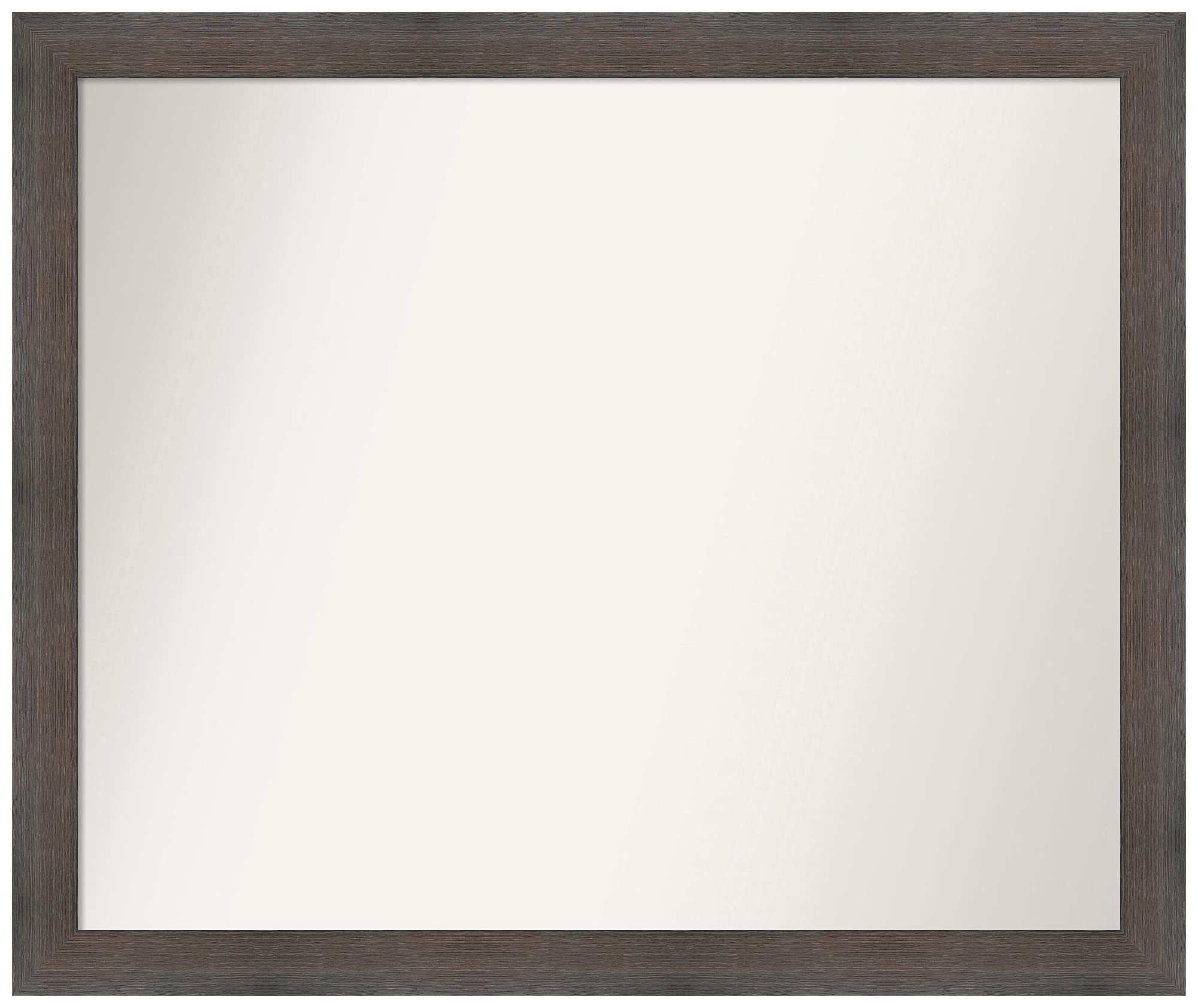 Amanti Art Non-Beveled Custom Wall Mirror 26x31 Inches - Solid Hardwood Chocolate Brown Narrow Frame - Bathroom, Bedroom, Living Room Decor - Various Custom Sizes Available