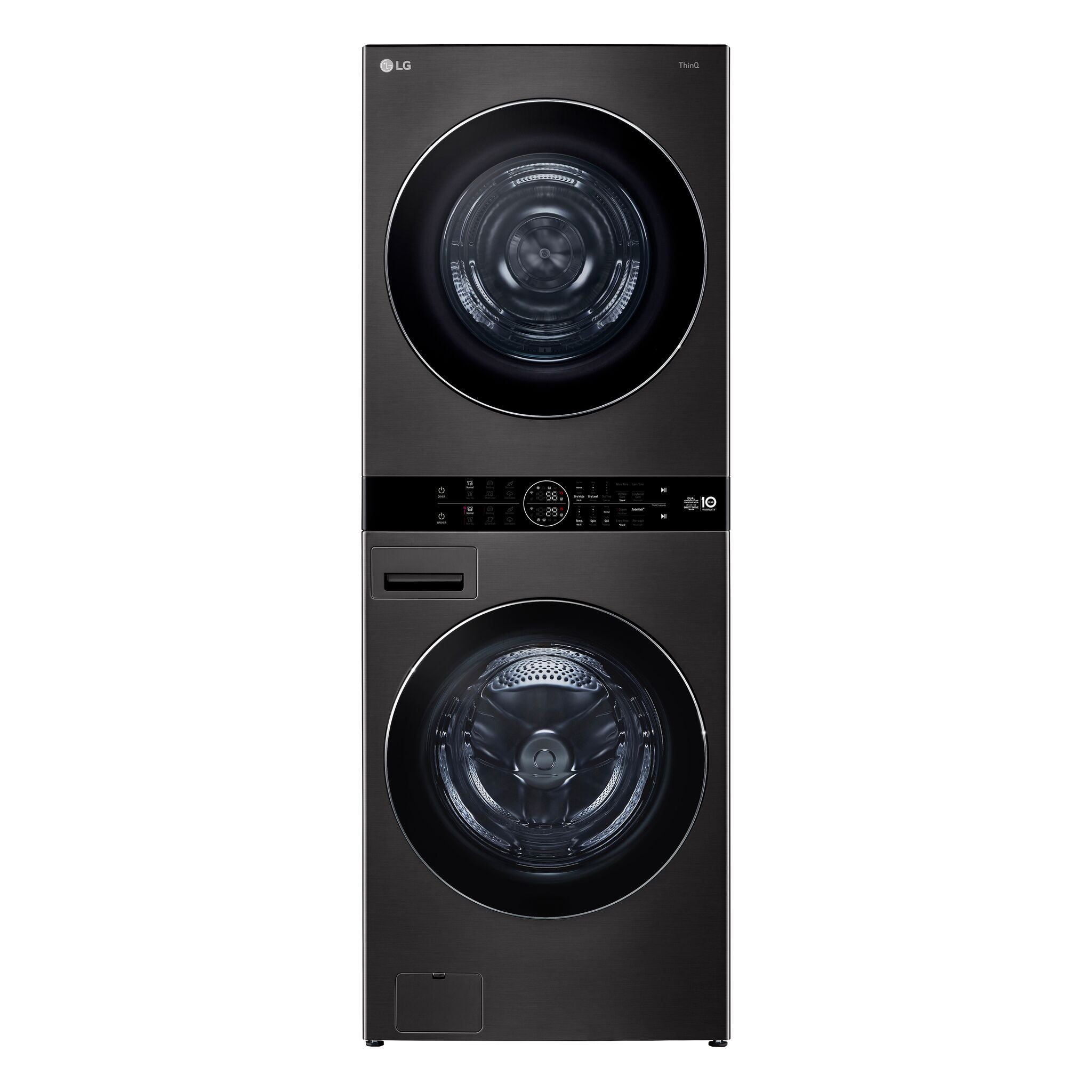 LG WKHC252HBA Black Steel WashTower™ - 5.8 Cu.ft Front Load Washer & 7.8 Cu.ft Ventless Heat Pump Dryer Combo | Space-Saving Laundry Solution for Apartments & Small Homes