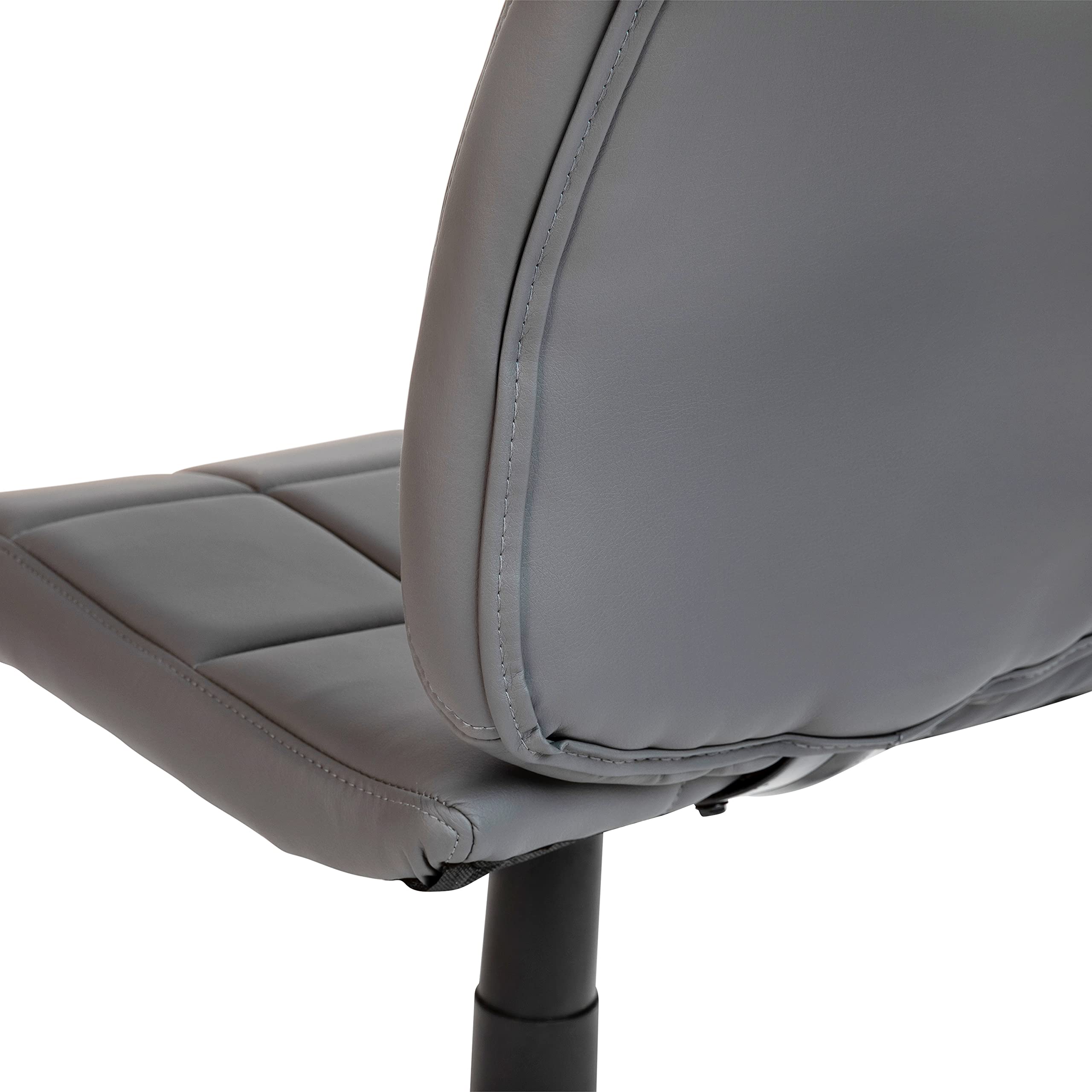 Emma & Oliver Mid-Back Gray Quilted Vinyl Swivel Office Chair - Ergonomic Task Chair for Home Office, Computer Desk & Workspace - Comfortable Work from Home Chair for Long Hours