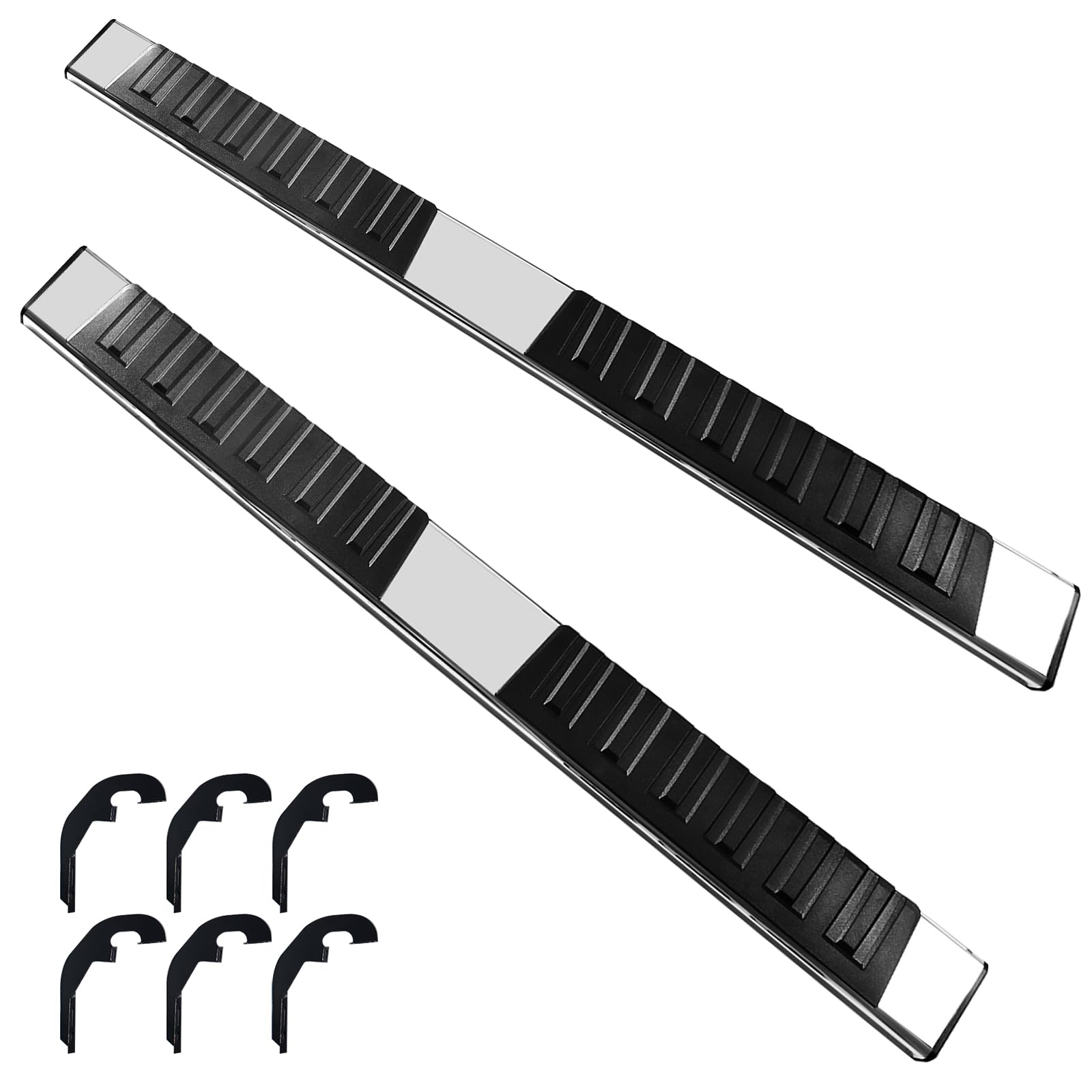 Stainless Steel Running Boards for Chevy Silverado & GMC Sierra 1500/2500HD/3500HD Crew Cab (2019-2024) - 6.5
