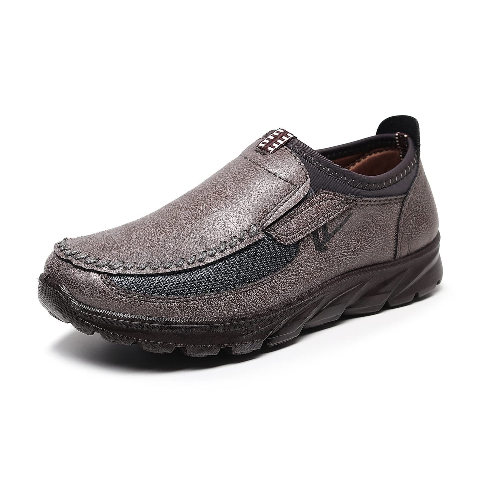 **Men's Leather Slip-On Loafers - Classic Casual & Dress Shoes for Work, Walking, Office & Daily Wear - Size 6.5-12 (Brown/Black)**    *(Use for business casual outfits, weekend strolls, office wear, or as comfortable driving shoes)*