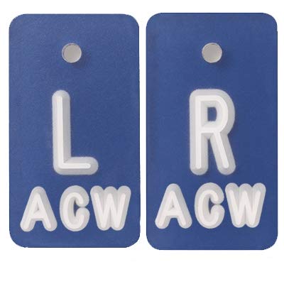 High kVp Plastic X-Ray Markers - Blue with White Letters, Left & Right Set (L & R), 3/4 Inch - Perfect for Radiography, Veterinary & Dental Imaging