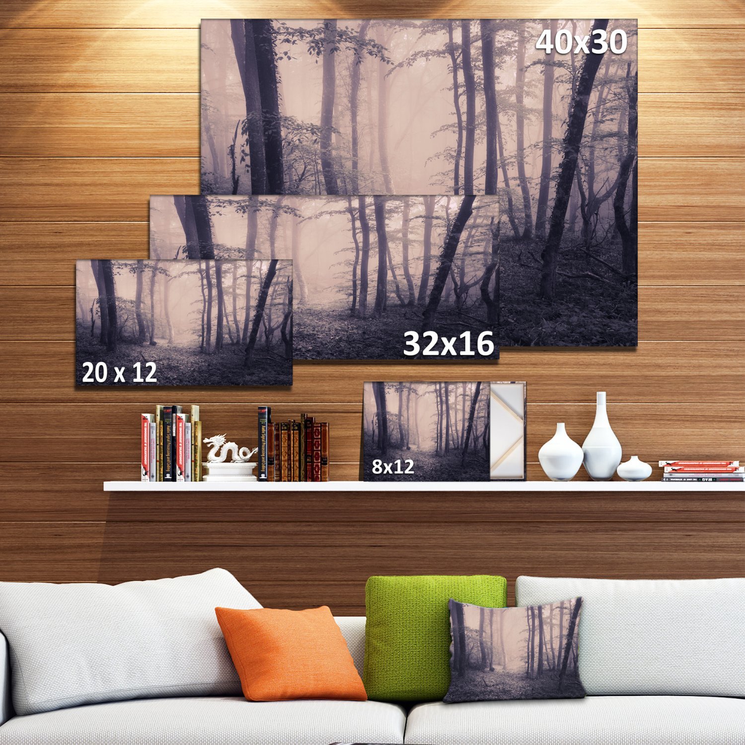Spring Forest in Fog Landscape Photo Canvas Art Print - Nature Wall Decor for Living Room, Bedroom & Office - Perfect for Home & Office Decor