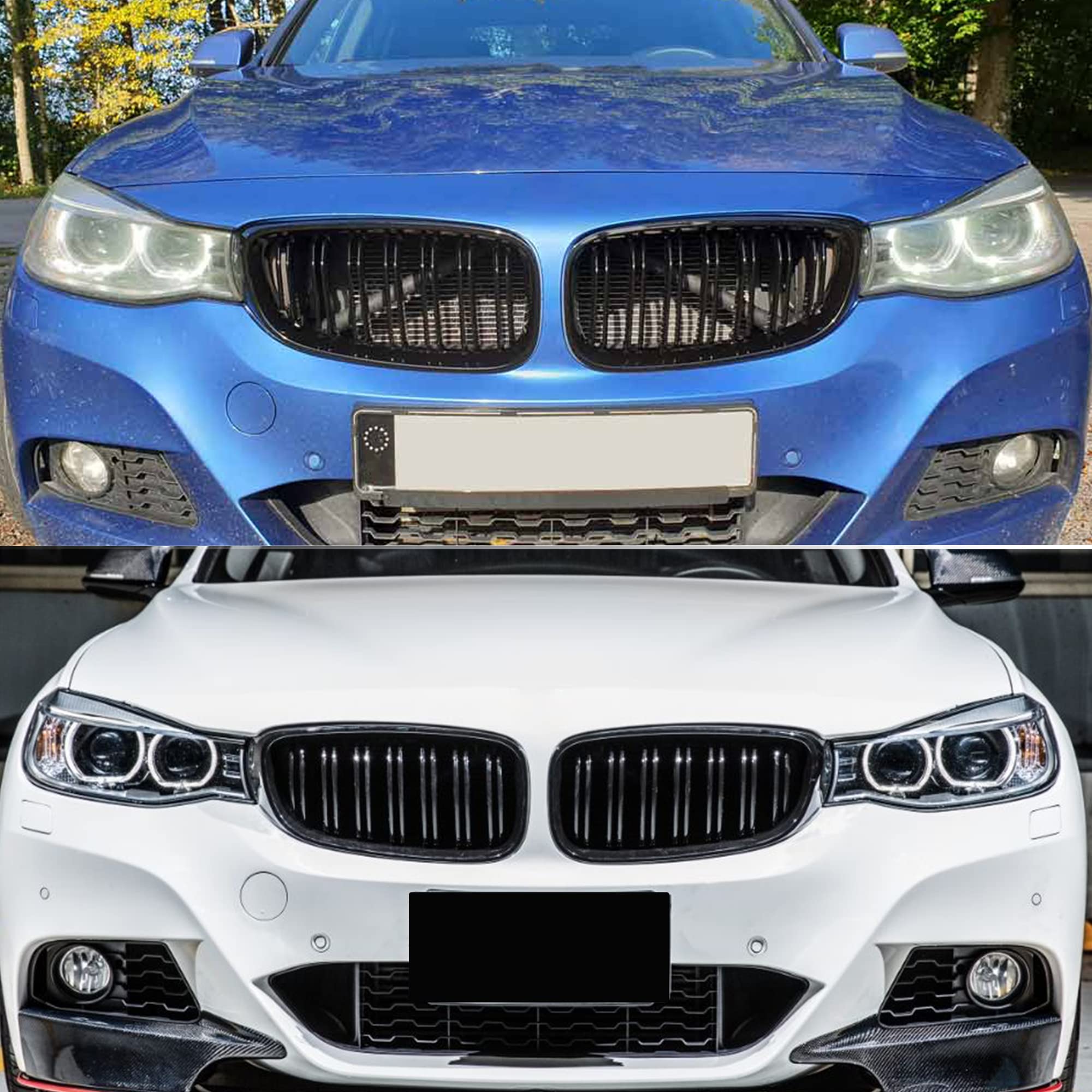 ABS Gloss Black Front Replacement Kidney Grille for BMW 3 Series GT F34 - Perfect Fit & Easy Installation for Enhanced Style & Protection
