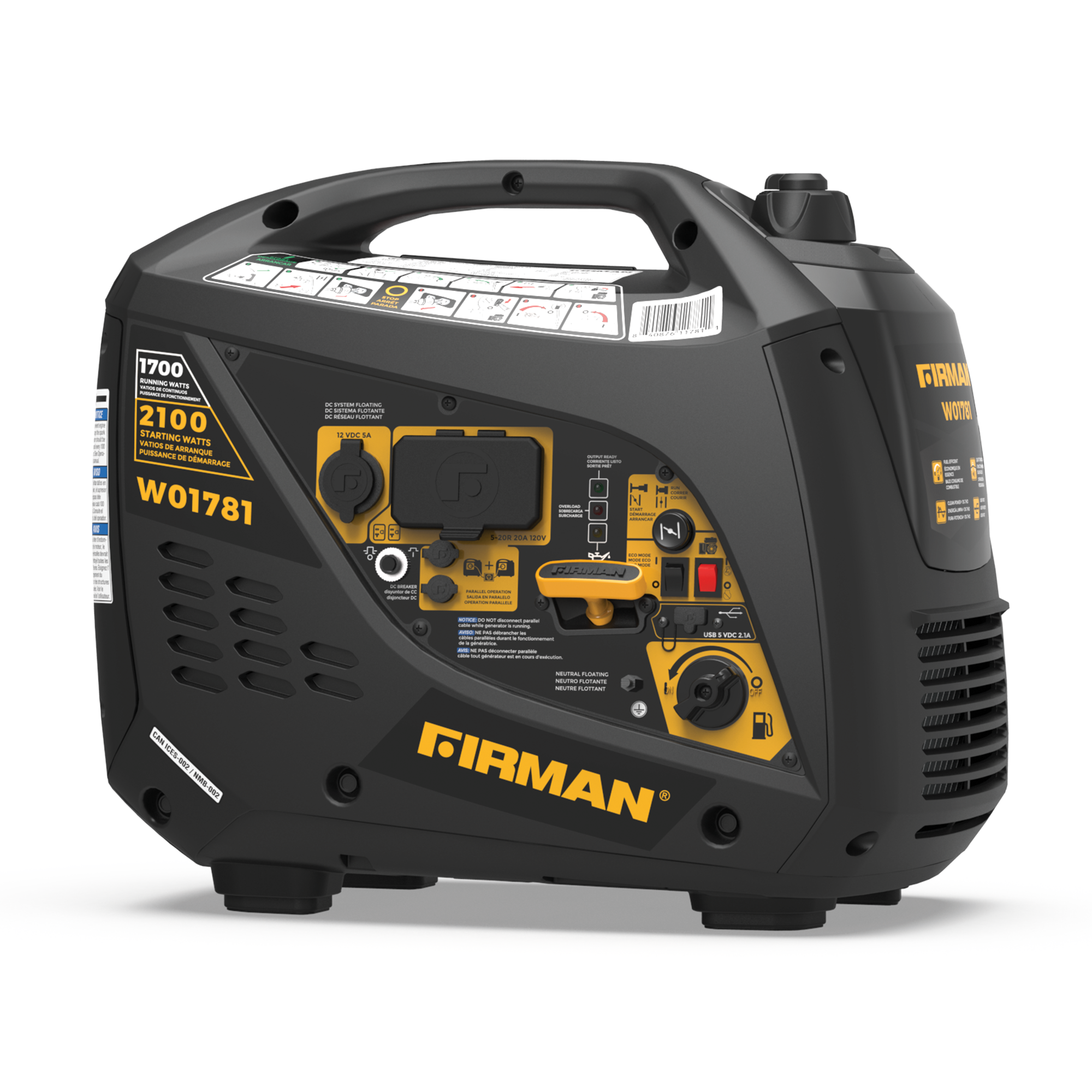Refurbished 2100W Portable Inverter Generator with Recoil Start - Perfect for Camping, Outdoor Adventures & Emergency Power Backup
