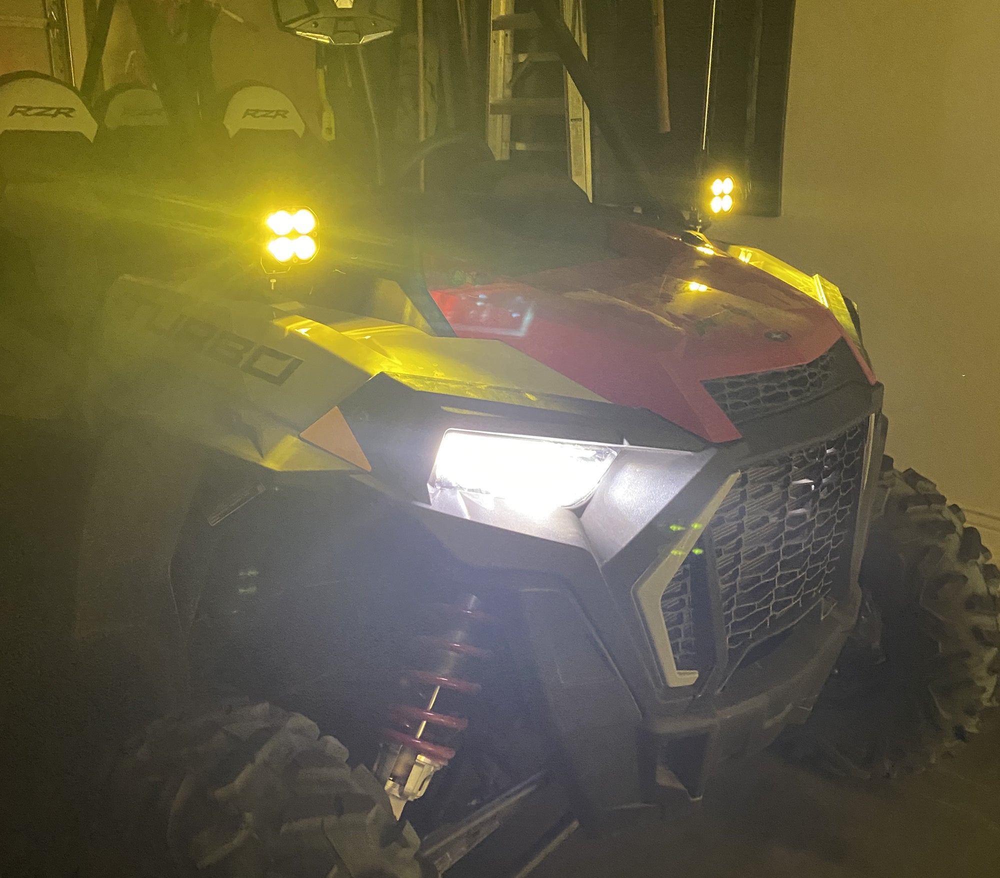 3000K Yellow 20W Round LED Ditch Light Kit with Bracket & Relay - Compatible with Polaris RZR ATV - Perfect for Off-Roading, Night Driving & Trail Adventures