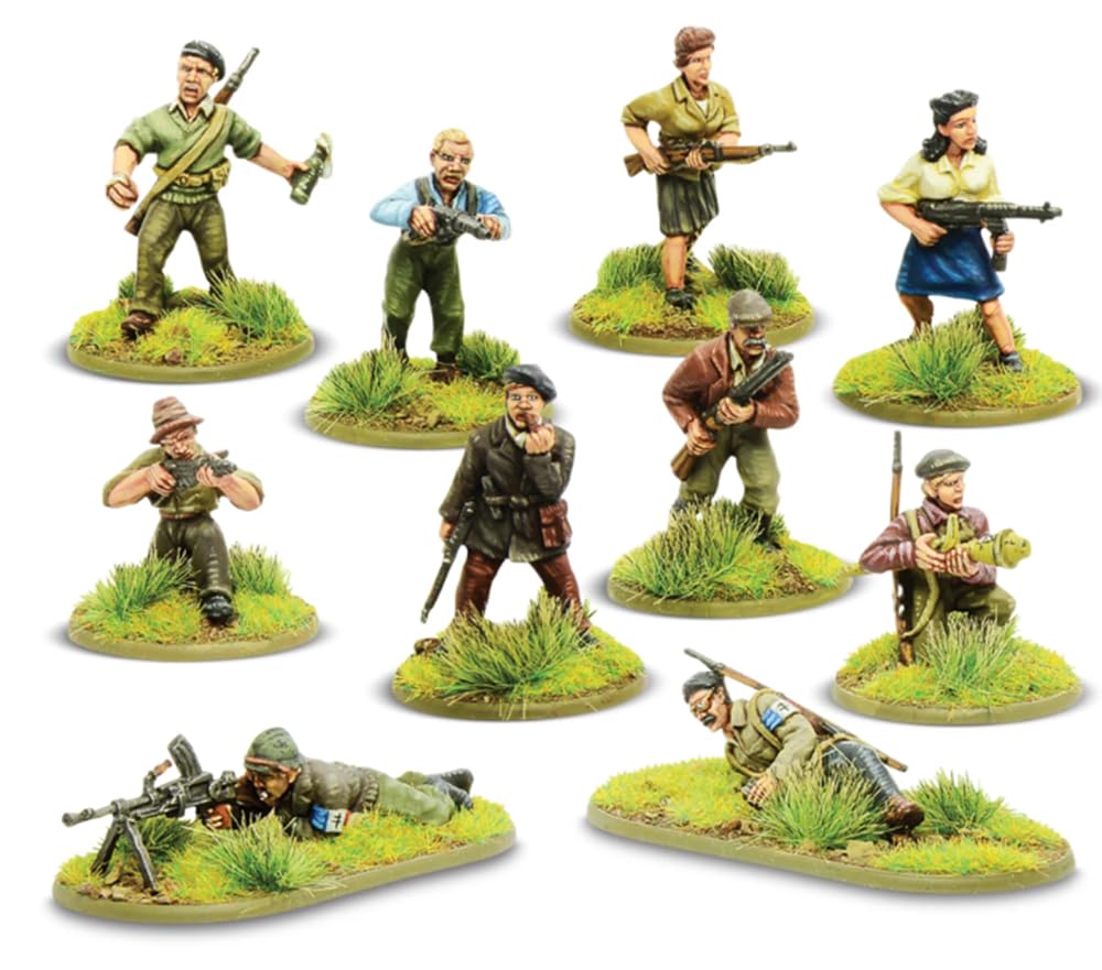 Warlord Games Bolt Action: French Resistance Squad - WWII 28mm Miniature Wargaming Set for Tabletop Battles & Historical Scenarios