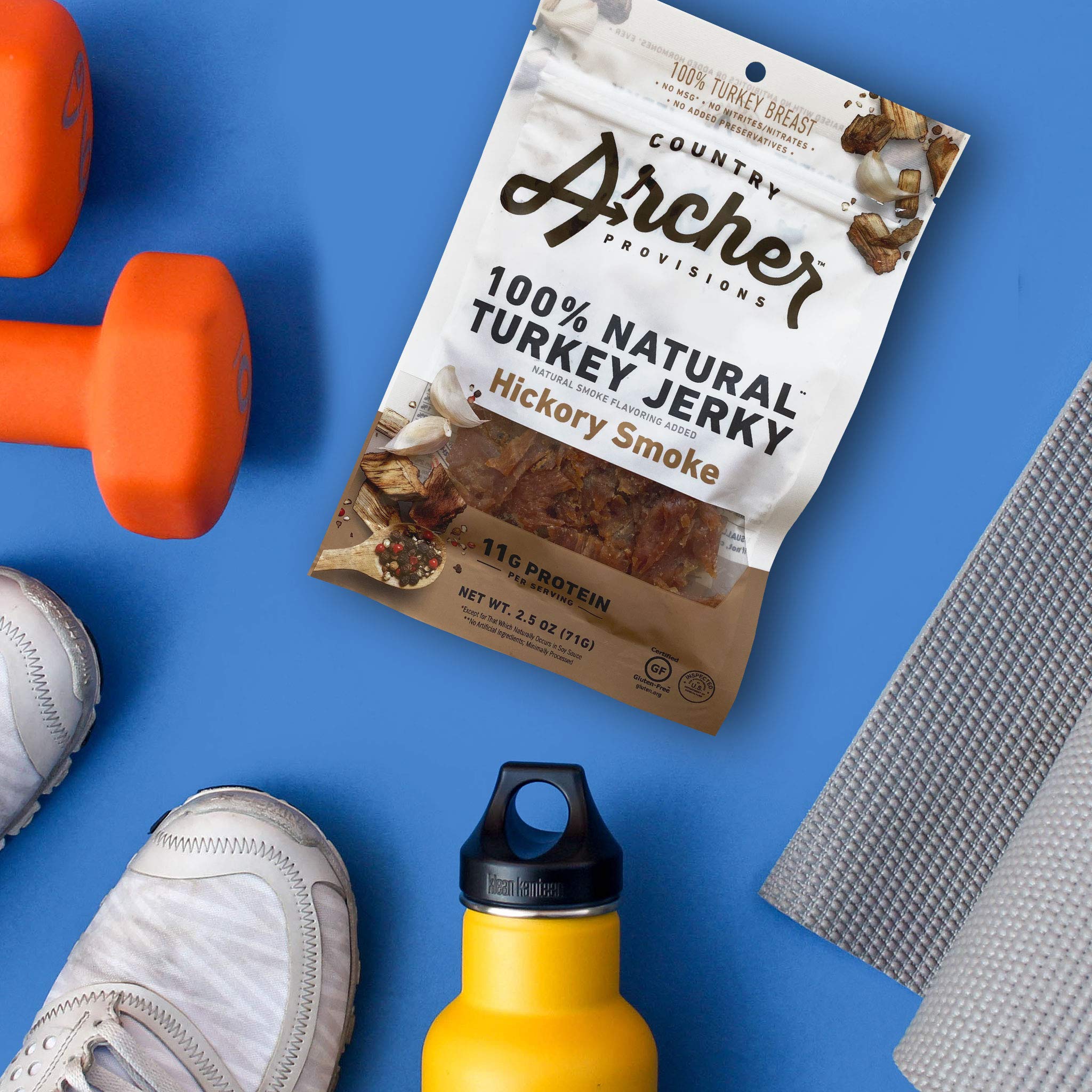 Country Archer Hickory Smoke Turkey Jerky - Antibiotic Free, Gluten Free, 7oz | High Protein Snack for Hiking, Camping & Keto Diet | Healthy On-the-Go Food