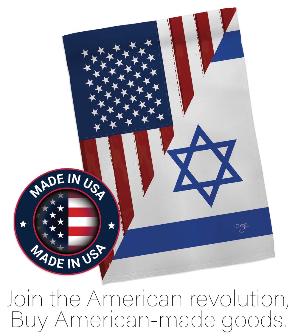 Israel US Friendship House Flag Set 28x40 with Pole - Outdoor Decor