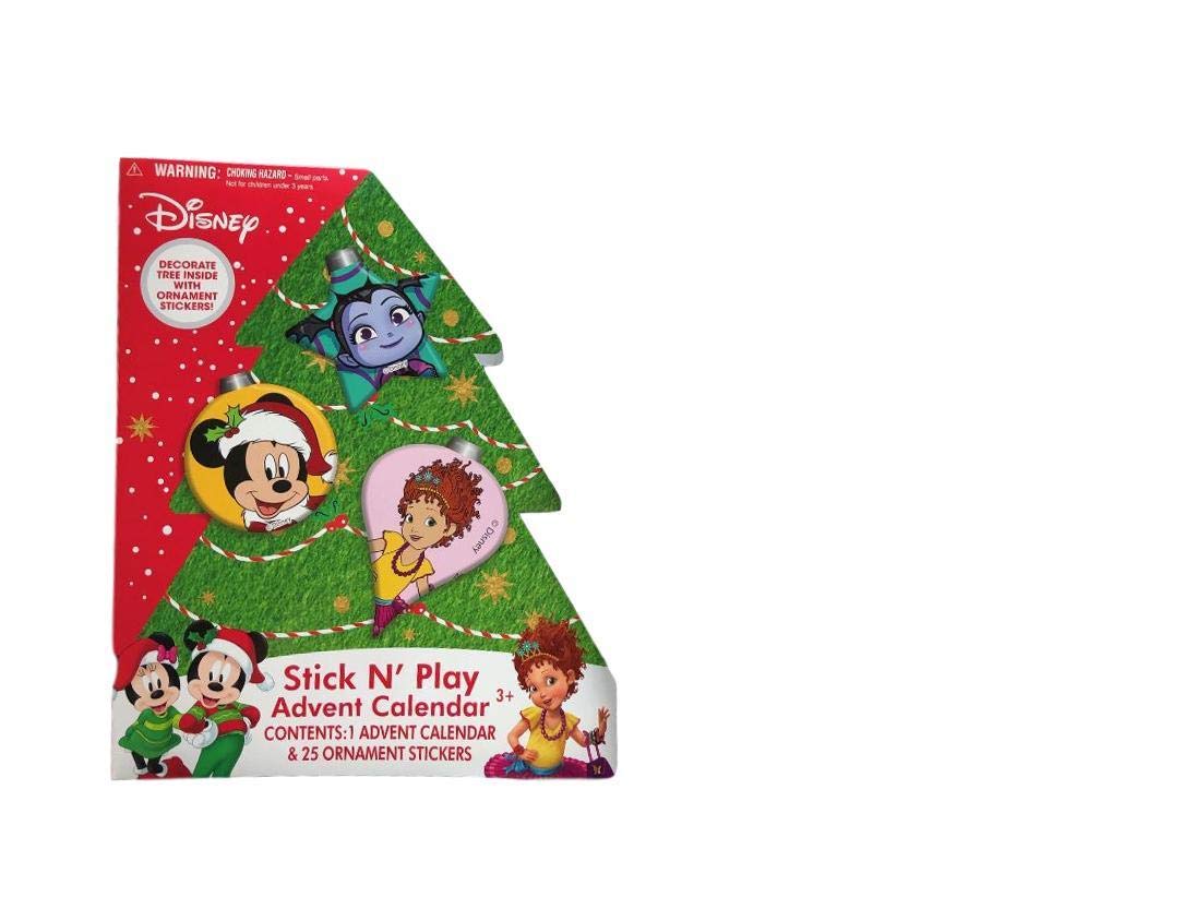 Kids Advent Calendar with Stick N Play Licensed Character Tree Stickers - Fun Holiday Countdown Decor for Christmas Party & Classroom Activities