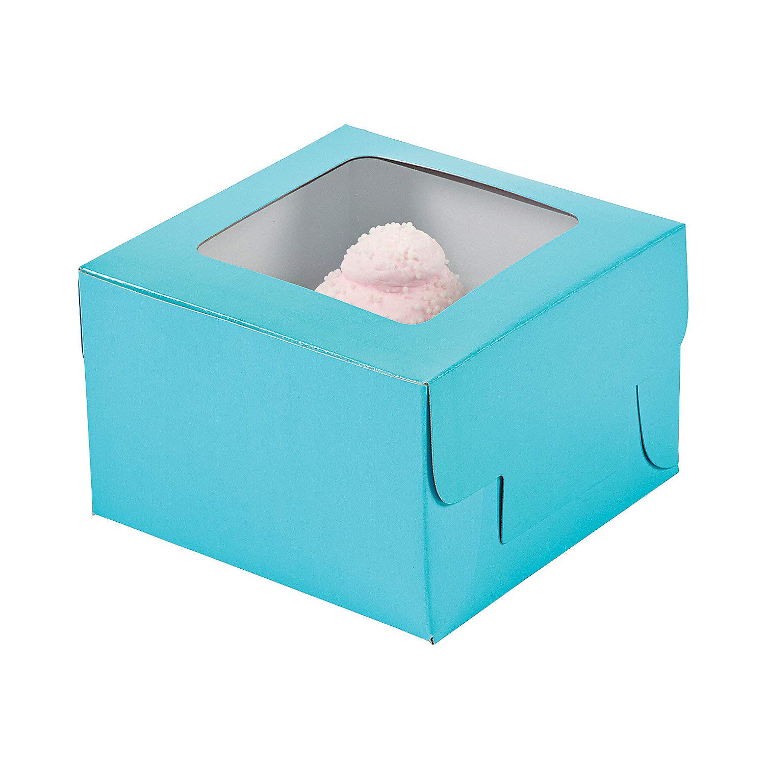 Light Blue Cupcake Boxes with Clear Window - 12 Pack | Perfect for Birthday Parties, Baby Showers, Weddings & Events | Durable Treat Boxes for Bakery, Desserts & Party Favors