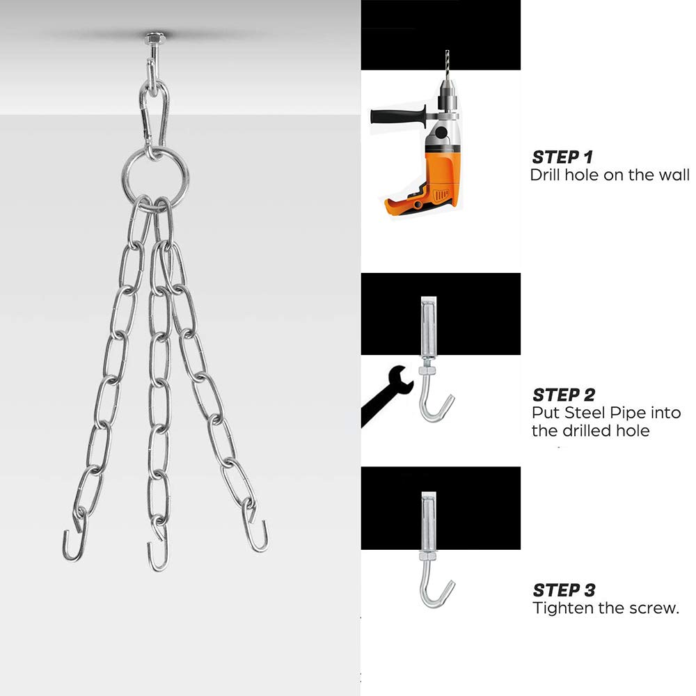 SFEEXUN Heavy Punching Bag Set for Men, Women & Kids - Unfilled Boxing Bag with Gloves, Chain & Ceiling Hook - Perfect for MMA, Kickboxing, Muay Thai, Karate & Taekwondo Training - Ideal for Home Gym, Garage or Backyard Workout