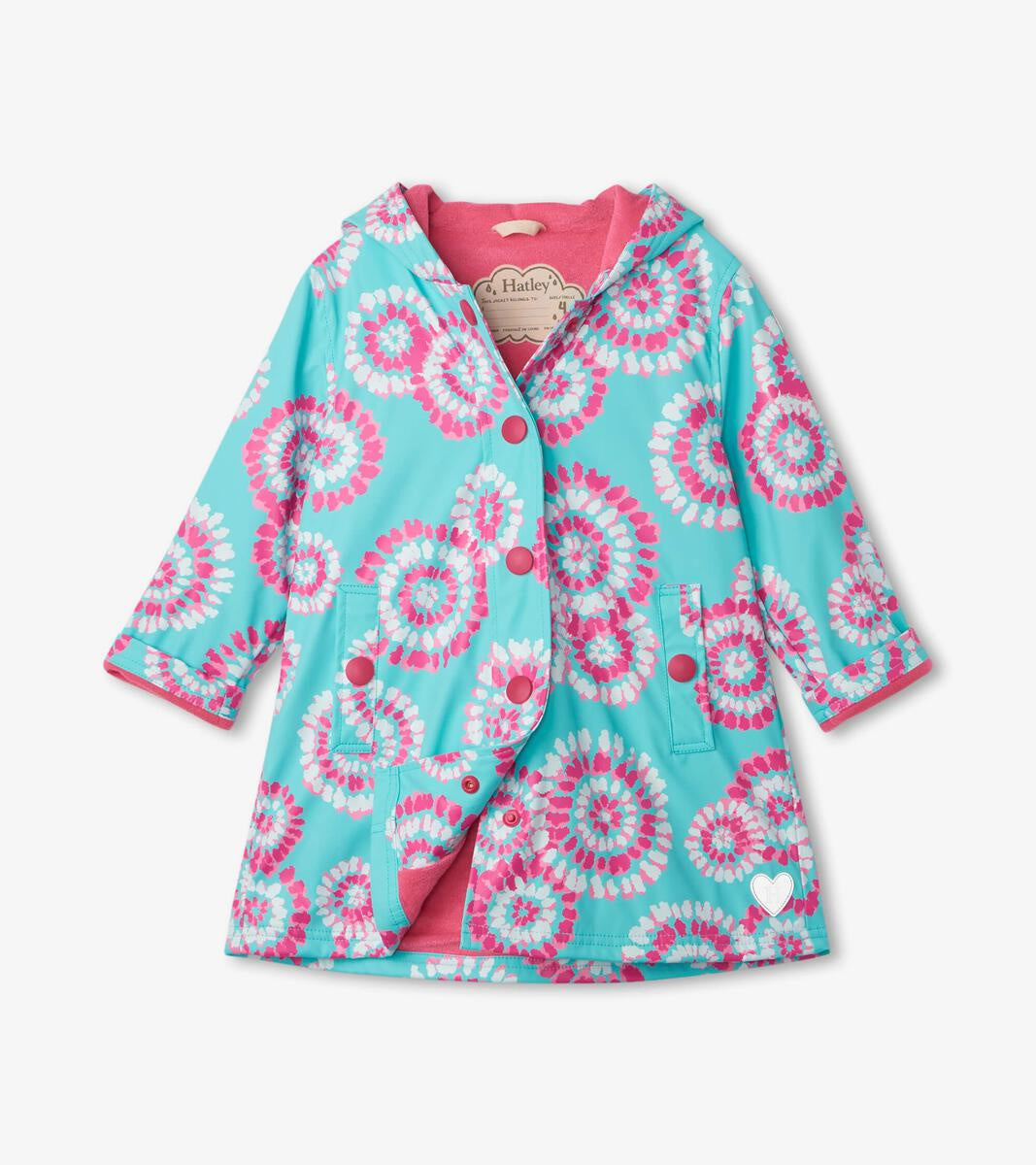 Hatley Splash Jacket Painted Mandalas - Waterproof Raincoat for Women & Girls - Outdoor Hiking, Camping, and Rainy Day Wear