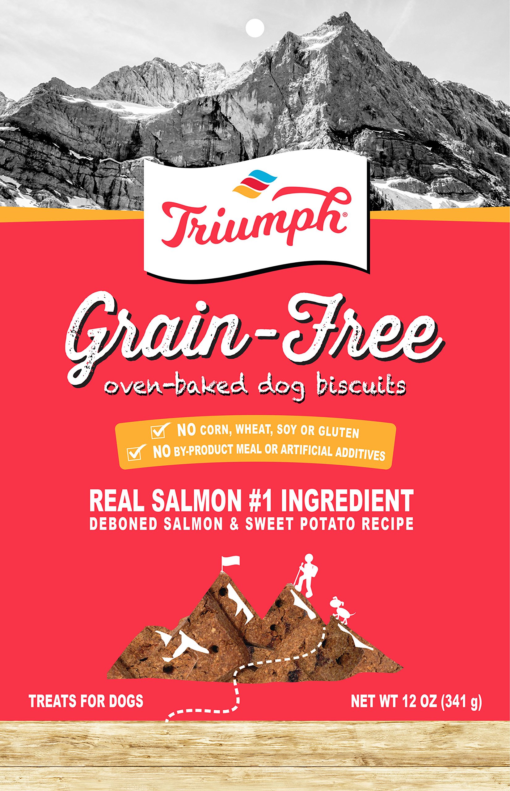 Triumph Grain-Free Salmon & Sweet Potato Dog Biscuits - 12oz (66 Pack) | Healthy Natural Treats for Dogs | Perfect for Training, Rewards & Snacking