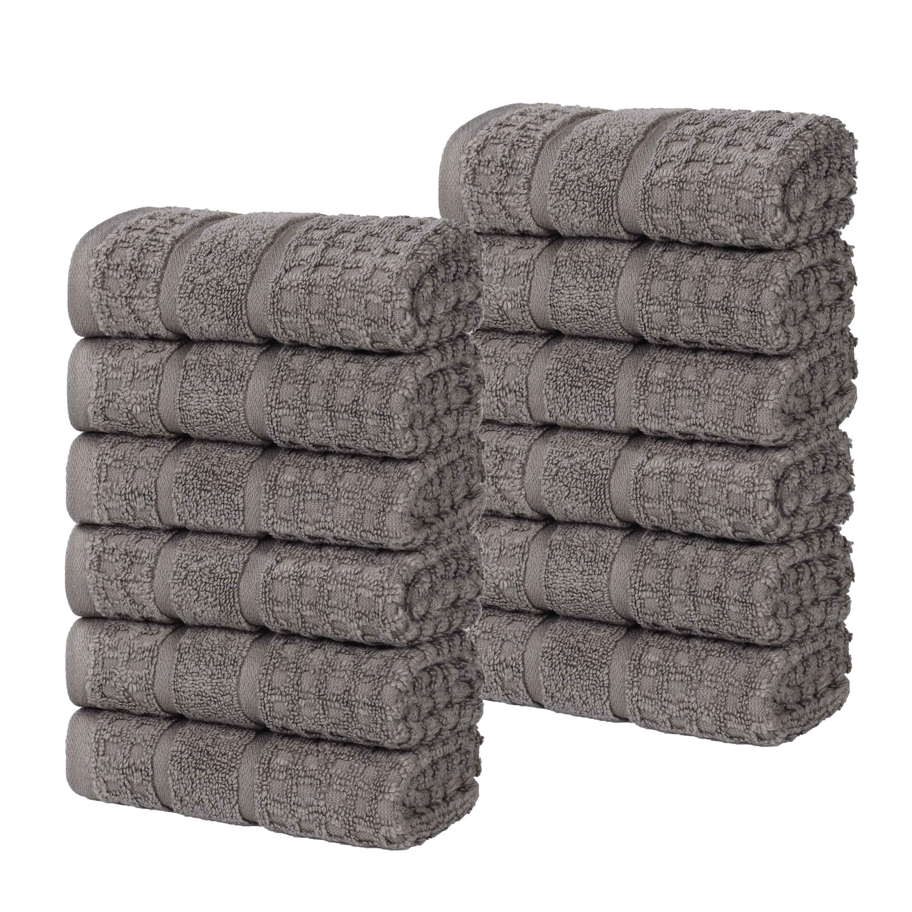 12-Pack Zero Twist Cotton Waffle Honeycomb Face Towels | Ultra Soft & Absorbent | Perfect for Spa, Gym, Travel & Daily Skincare Routine