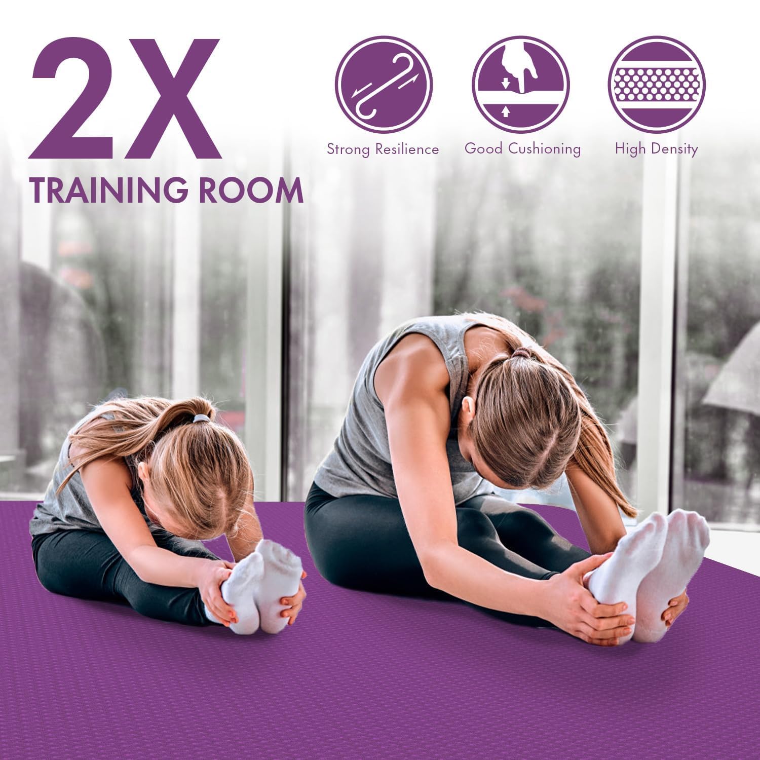 FrenzyBird Extra Large Yoga Mat 6'x4' (72