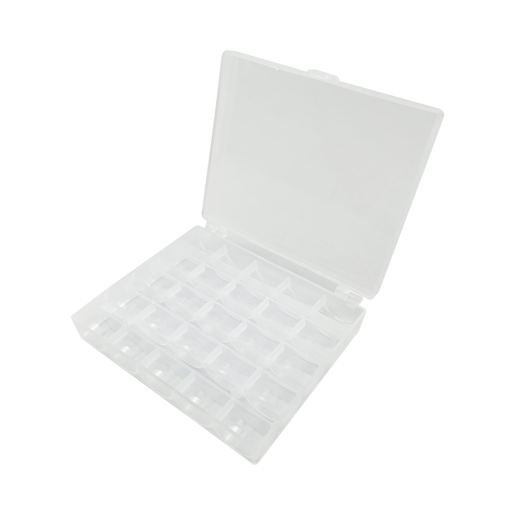 Wennuo 25-Slot Empty Bobbins Box - Plastic Sewing Machine Spool Organizer Case for Thread Storage - Perfect for Sewing Crafts, Quilting & DIY Projects (1 Pack)