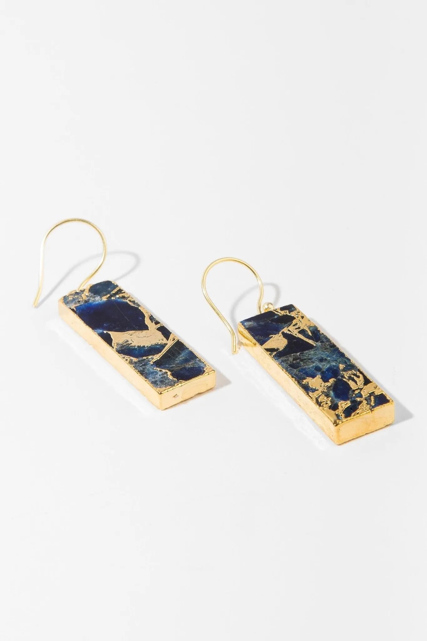 Gemstone Rectangle Mojave Earrings for Women - Elegant Boho Dangle Earrings with Natural Stones - Perfect for Parties, Weddings & Everyday Wear