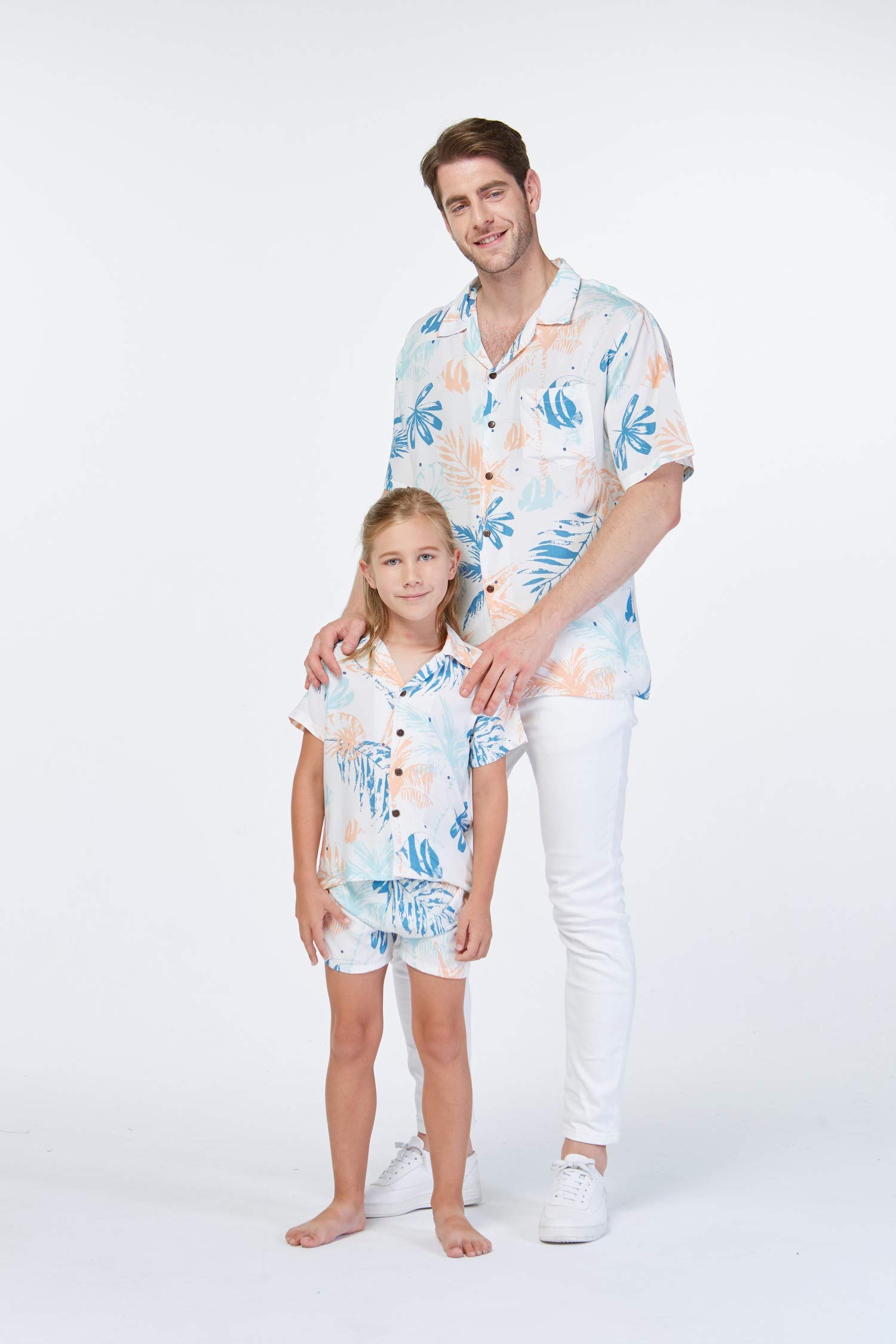 Hawaiian Luau Shirt for Men & Boys - Sunset Red Aloha Shirt, Breathable & Comfortable, Perfect for Beach Parties, Summer Vacations, and Tropical Themed Events