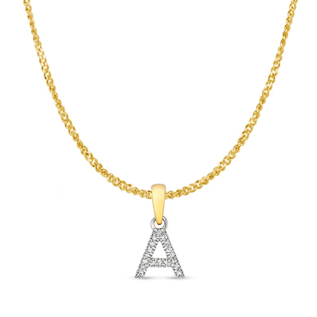 Personalized Diamond Initial Necklace - 9K Solid Gold Monogram Pendant (A-Z) | Elegant Gift for Women, Birthday, Anniversary & Everyday Wear