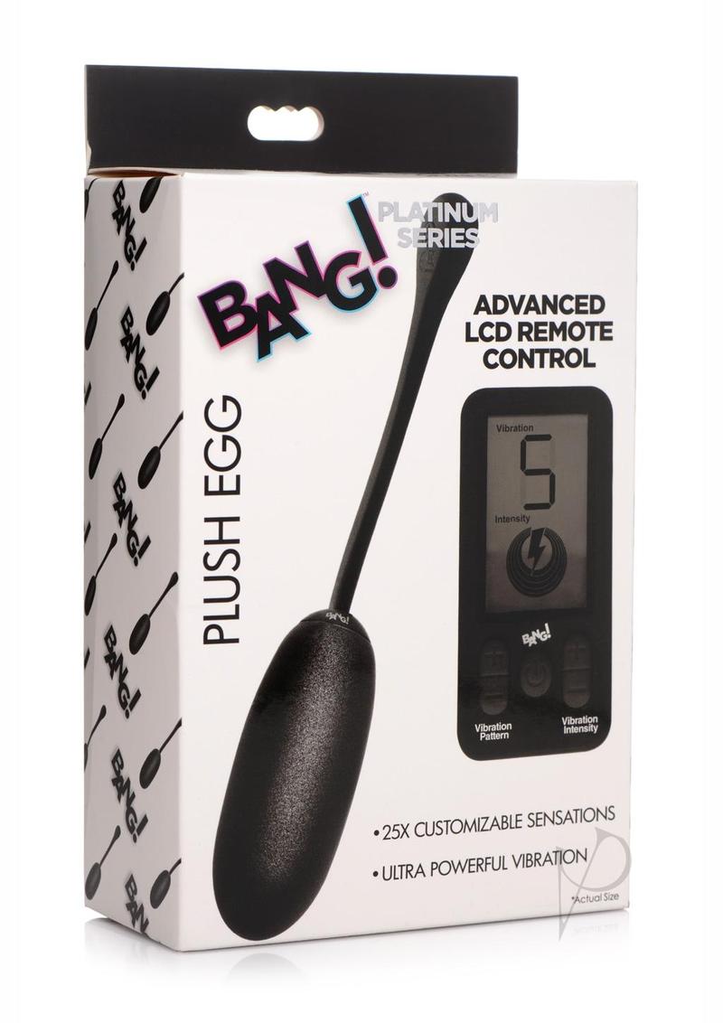 25x Rechargeable Silicone Plush Egg with Remote Control - Black - Perfect for Couples, Long Distance Relationships & Romantic Gifts