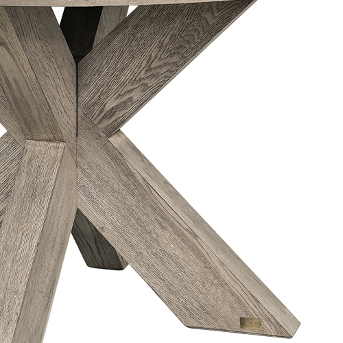 Artwood Hunter Round Dining Table 130cm - Antique Grey Finish | Perfect for Farmhouse, Rustic & Vintage Dining Rooms