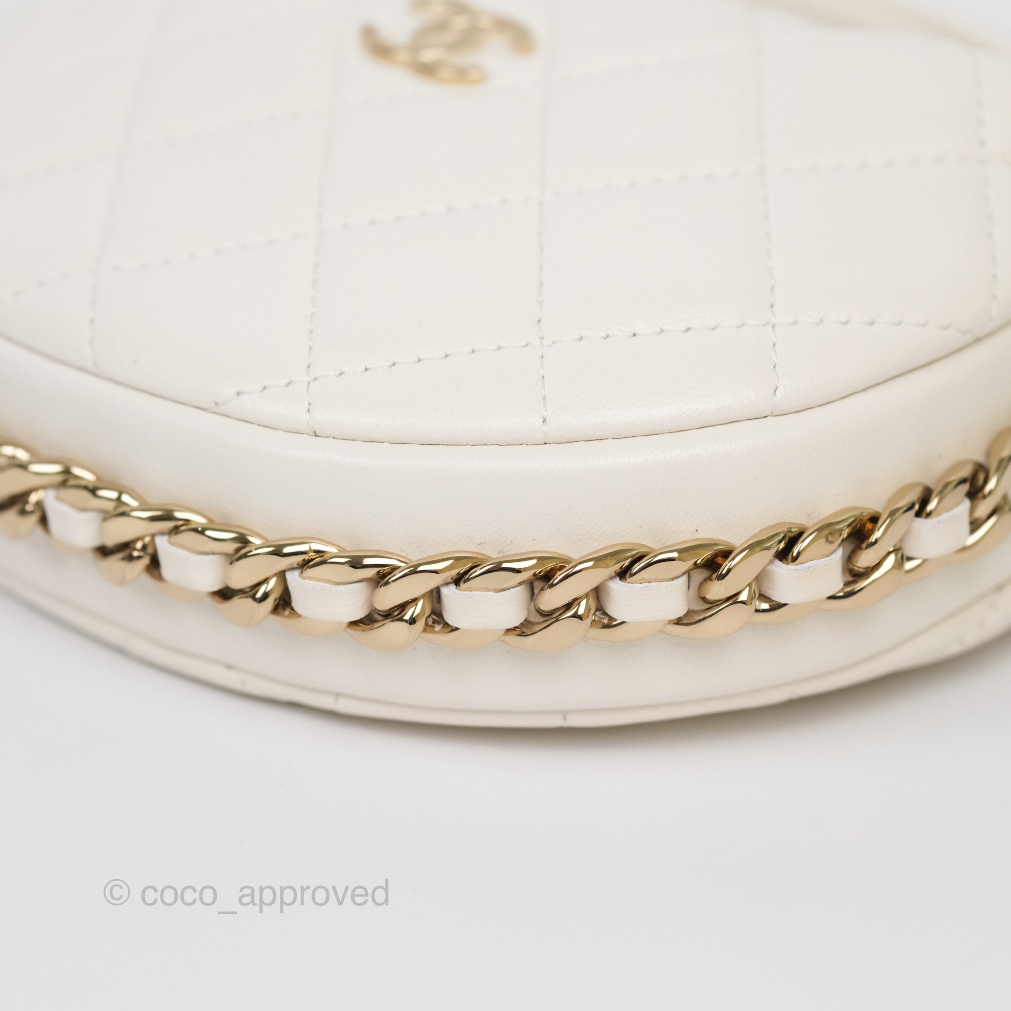 Chanel Chain Around Mini Hobo Bag in White Lambskin Leather with Gold Hardware 23C - Perfect for Evening Events & Luxury Fashion Accessories