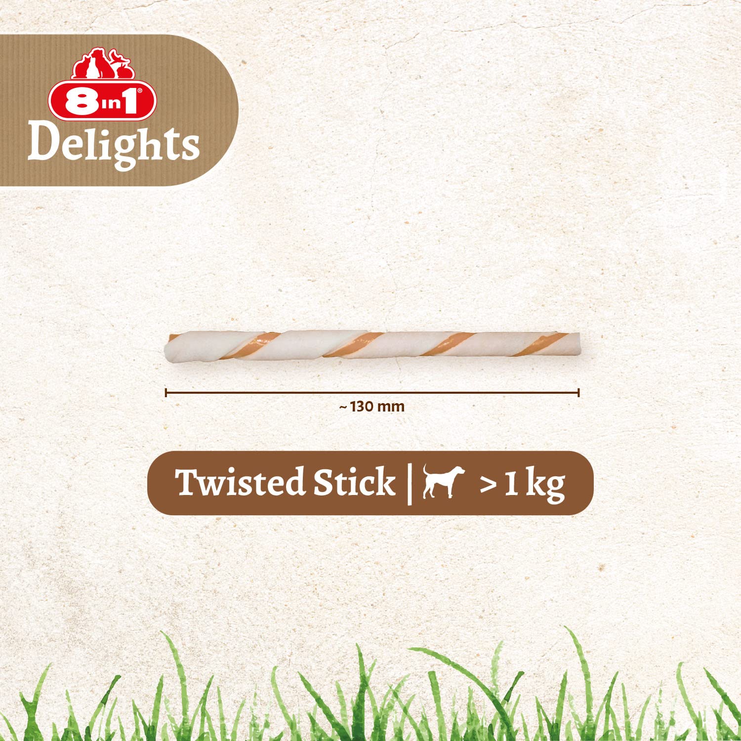 8-in-1 Delights Chicken Twisted Sticks - Healthy Dog Chew Treats for Small & Large Breeds - 35 Count - Perfect for Training Rewards & Dental Care