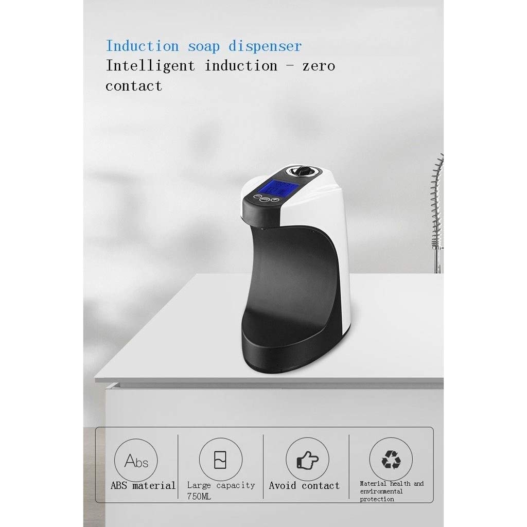 Automatic Soap Dispenser with LCD Display - Wall Mounted Touchless Hand Sanitizer Dispenser for Bathroom, Kitchen, Hotel & Household Use (Chrome Spray)