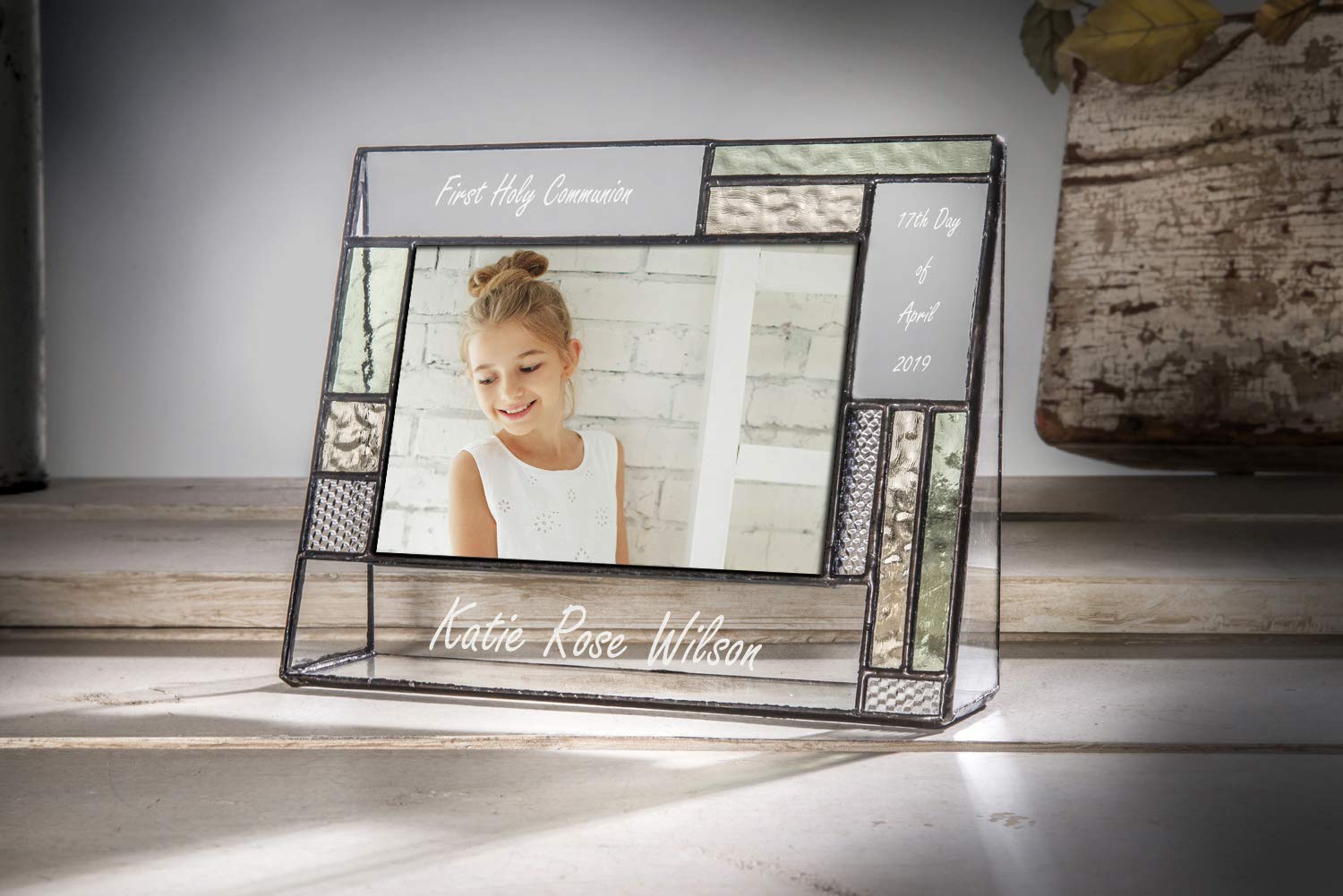 Personalized First Communion Picture Frame - Custom Engraved 4x6 Glass Photo Frame for Boys & Girls - Perfect Religious Gift for Baptism & Christening