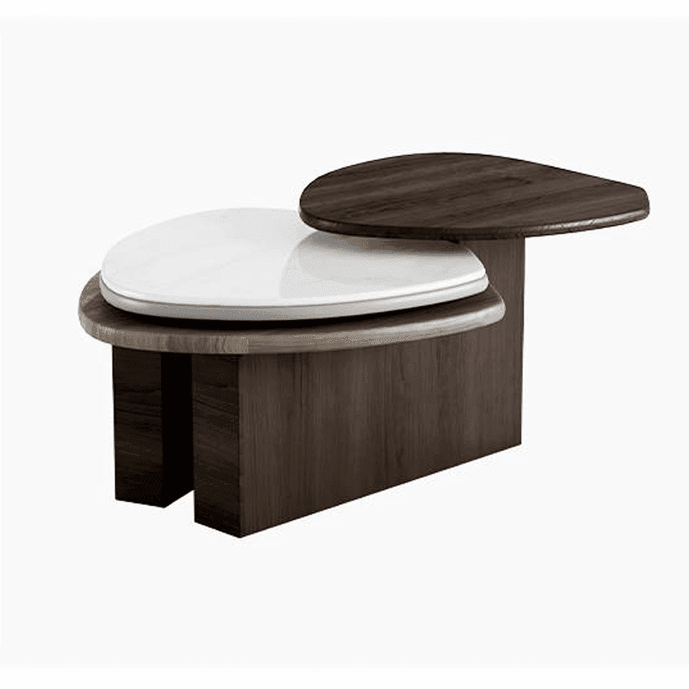 Modern Drew Extendable Coffee Table with Durable Marble Tech Top - Perfect for Living Room, Lounge & Small Space Furniture (36-48 Inches Adjustable)