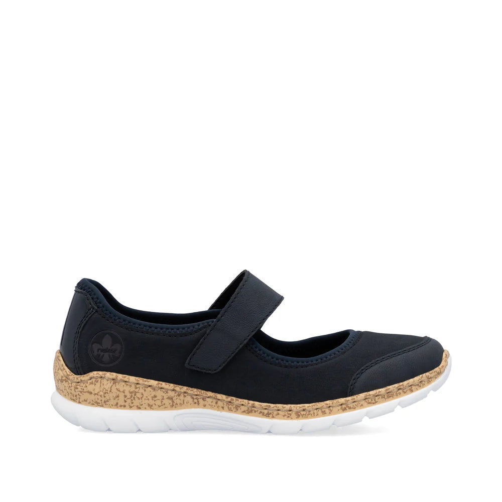 Rieker N42B0 Black Women's Comfortable Slip-On Shoes - Stylish & Lightweight for Work, Travel & Everyday Wear
