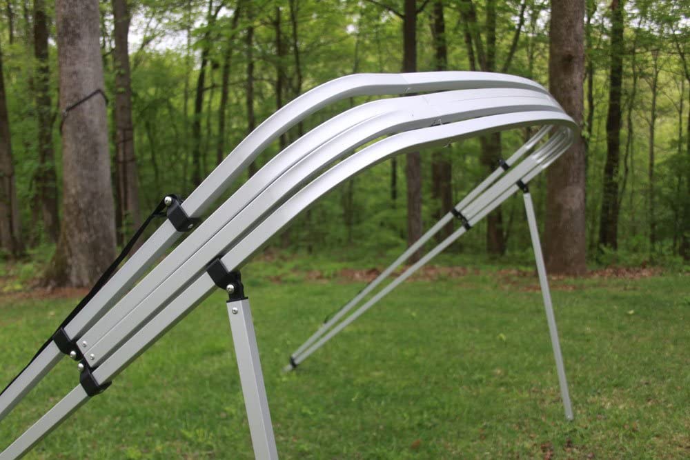 Burgundy Square Tube Frame VORTEX 4 Bow Pontoon Boat Bimini Top 8 Feet Long - Fits 91-96 Models | Sun Shade Canopy for Deck Boats & Pontoon Water Activities