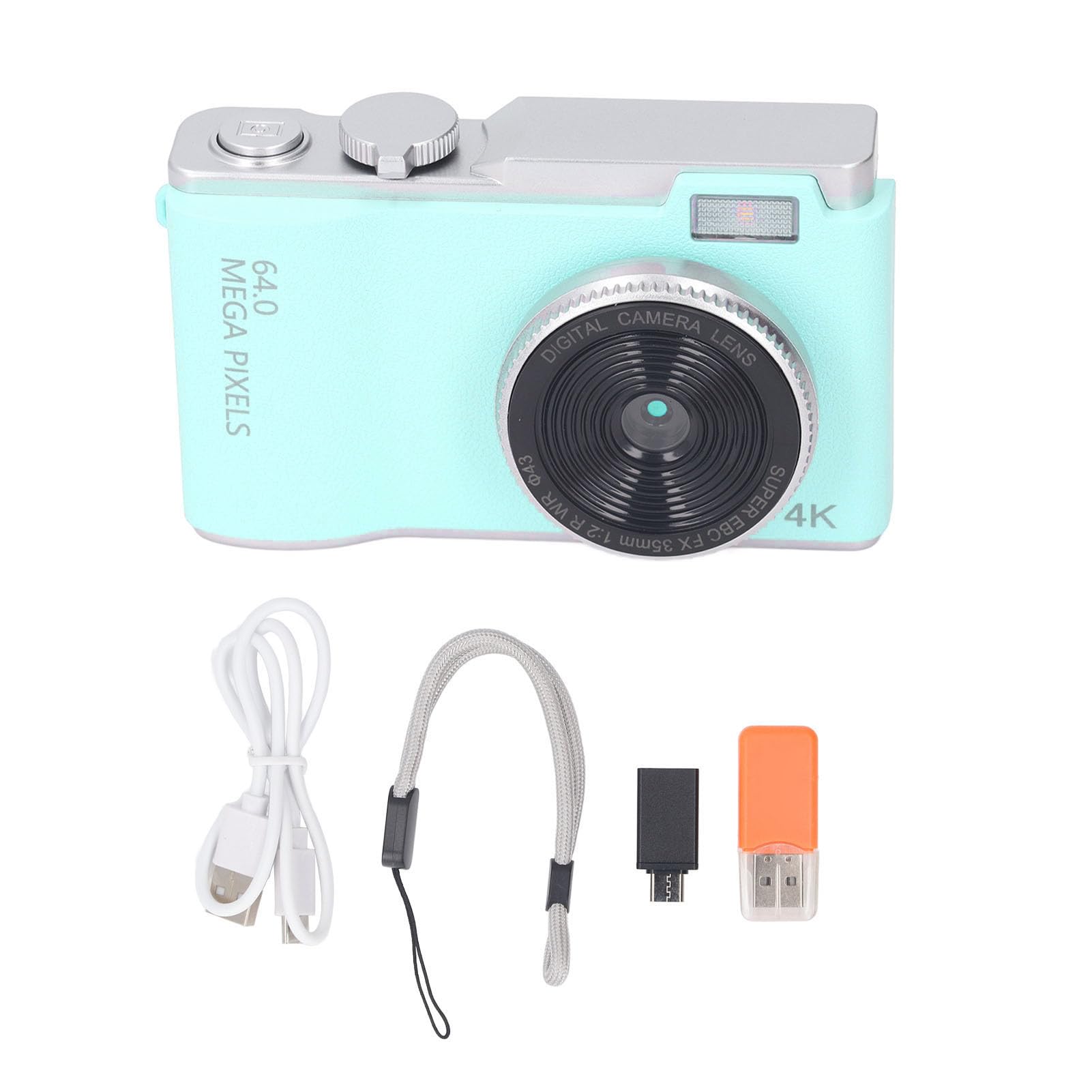 48MP HD 1080P Vlogging Camera with Autofocus & 16X Digital Zoom - Compact Point and Shoot Digital Camera for Teens & Beginners (Light Green) - Perfect for Travel, YouTube Videos & Everyday Photography